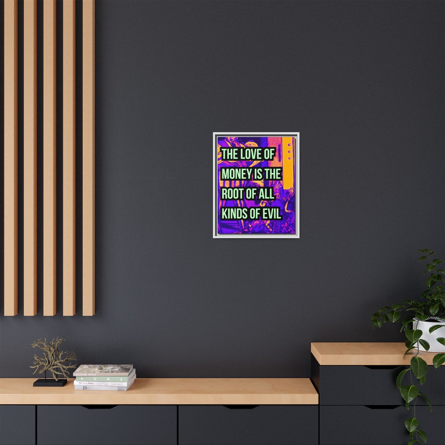 Love of Money Matte Canvas, Framed (Multi-color)