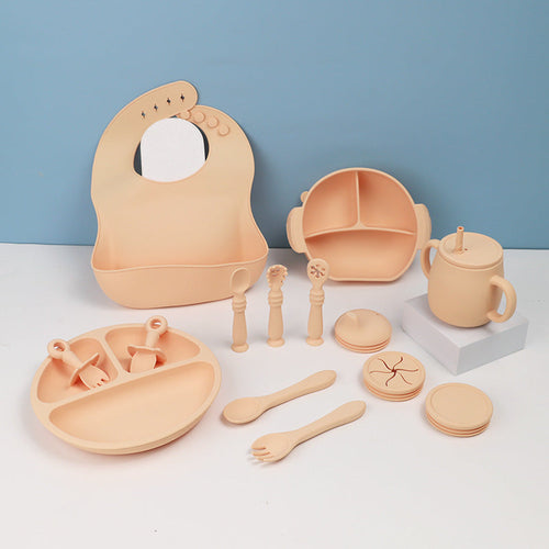 Silicone Children's Tableware Set Baby Feeding Solid Food Tableware