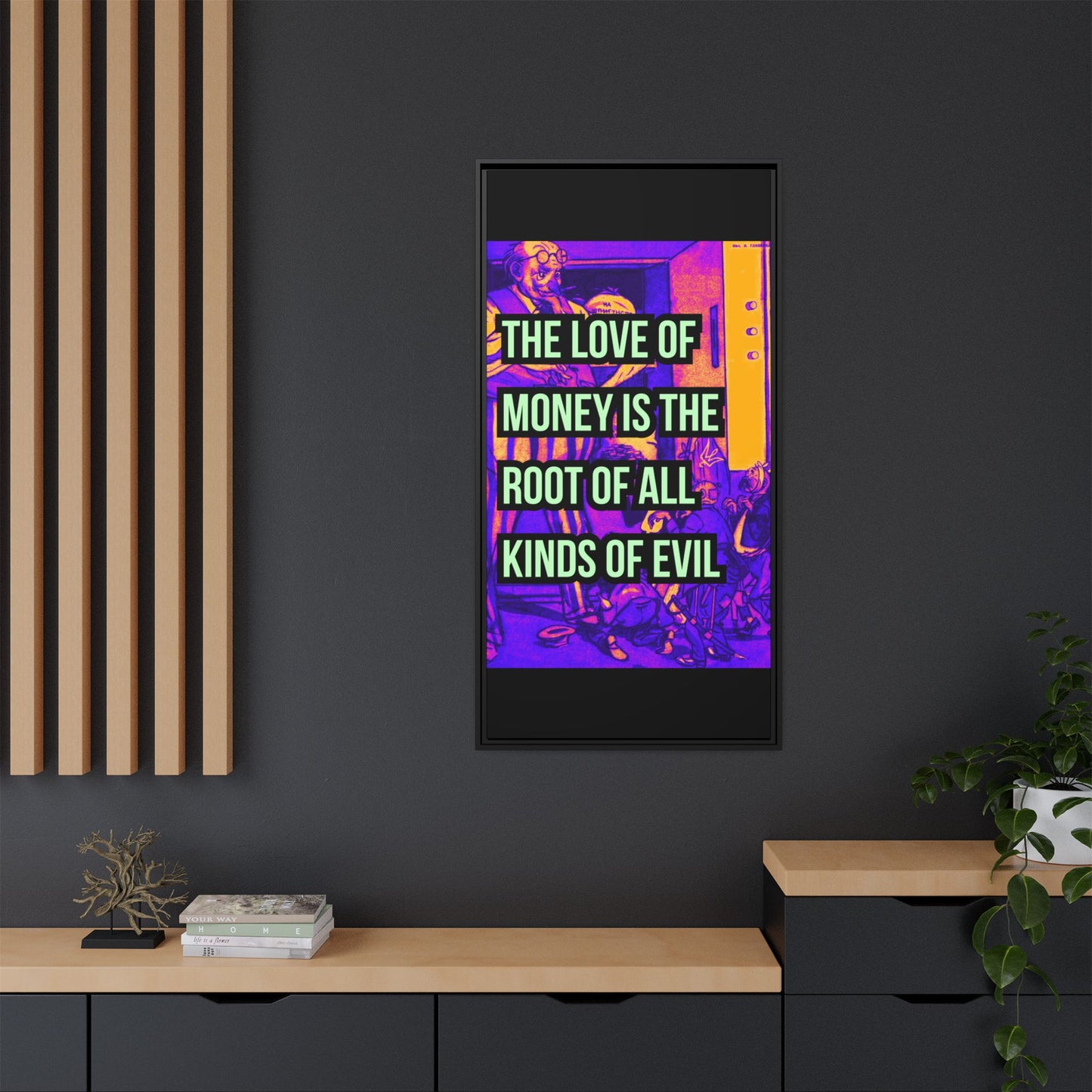 Love of Money Matte Canvas, Framed (Multi-color)