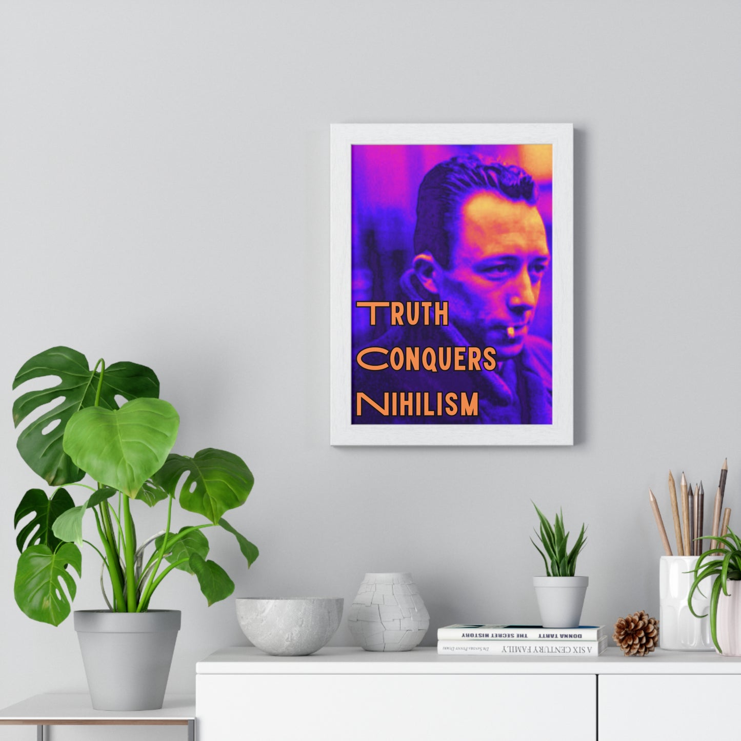 Nihilism Framed Wall Art, Vintage Poster for Home Decor, Inspirational Quote Print, Unique Art Gift, Modern Living Room Decoration