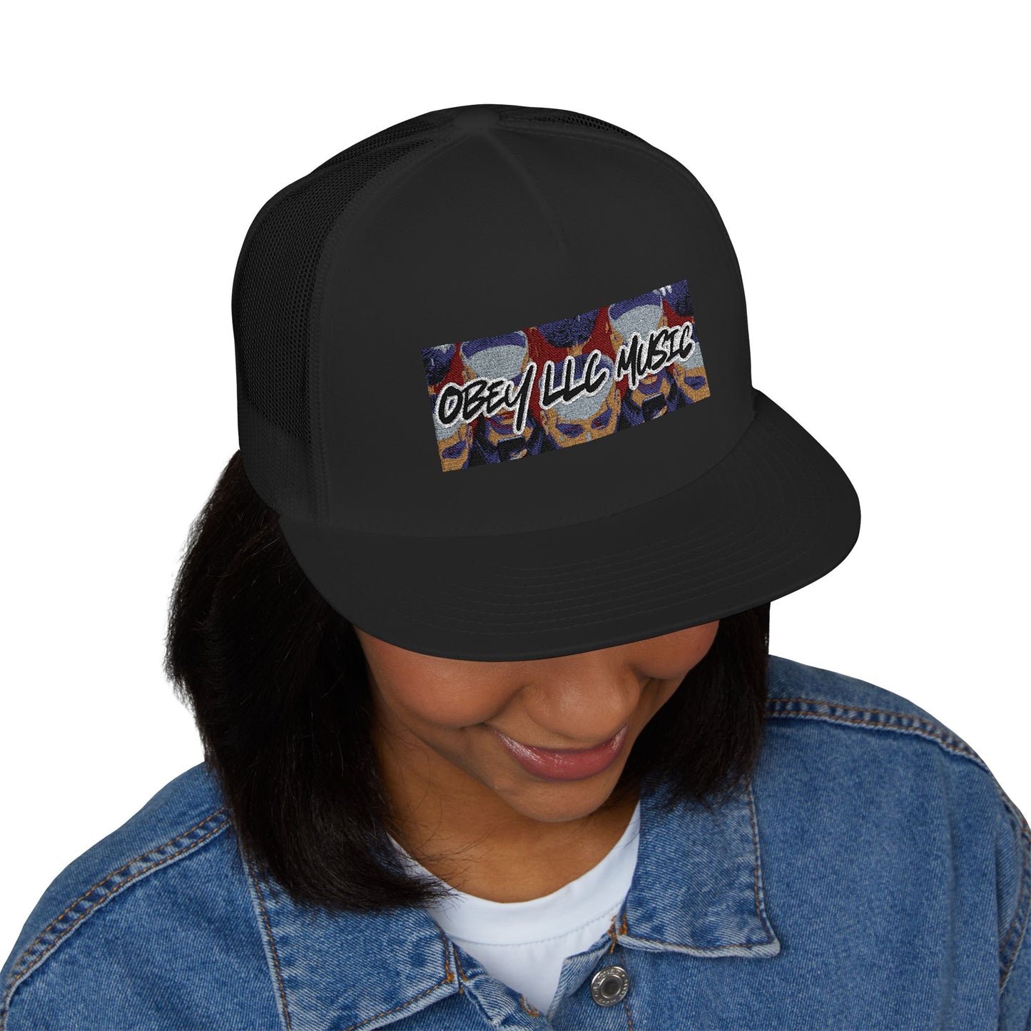 Obey LLC Music 5 Panel Trucker Cap (Embroidery)