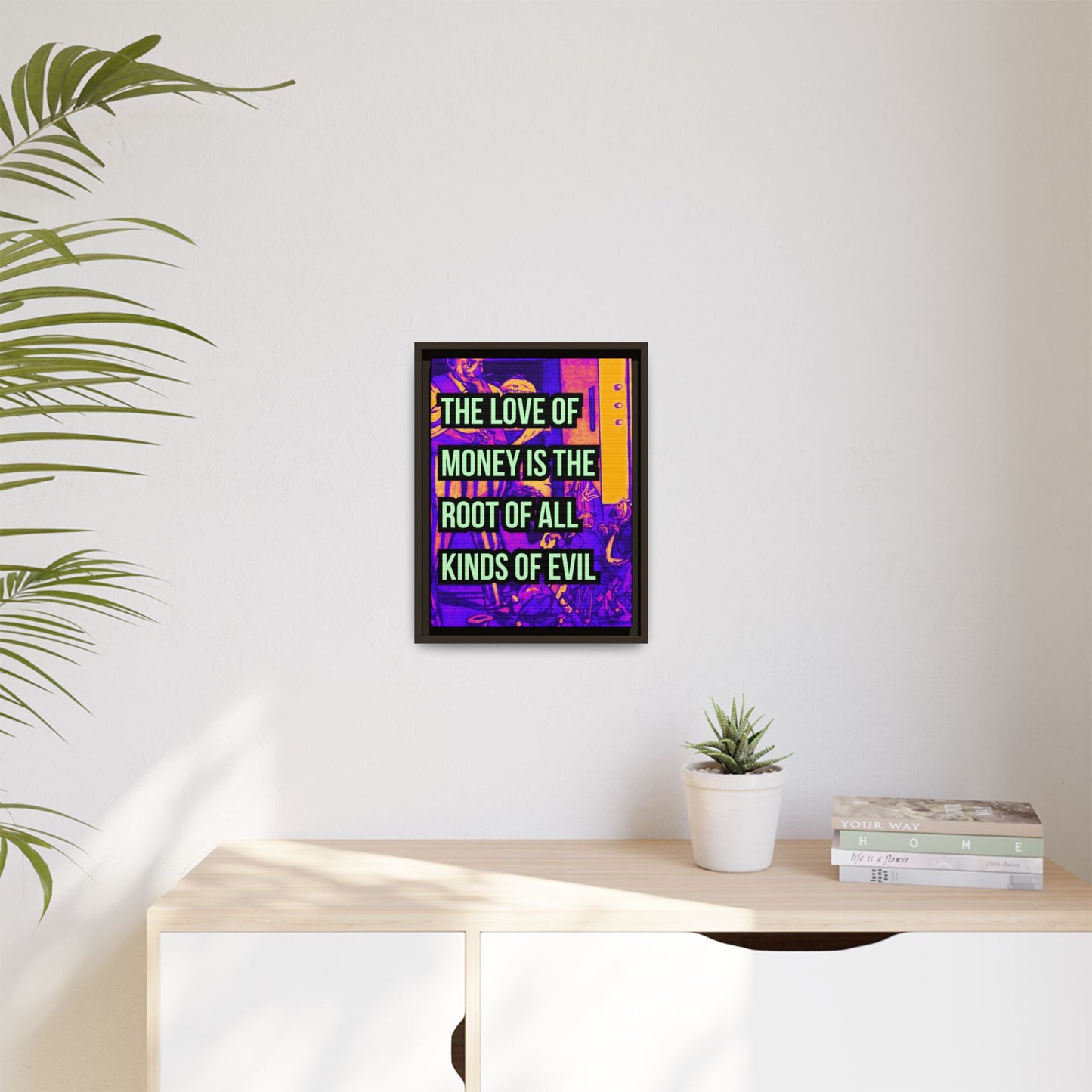 Love of Money Matte Canvas, Framed (Multi-color)