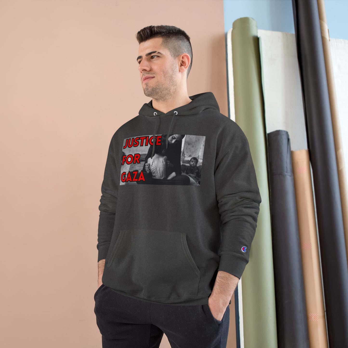 Justice for Gaza Champion Hoodie | Activist Apparel, Social Justice Fashion, Statement Clothing, Thoughtful Gifts, Comfortable Wear