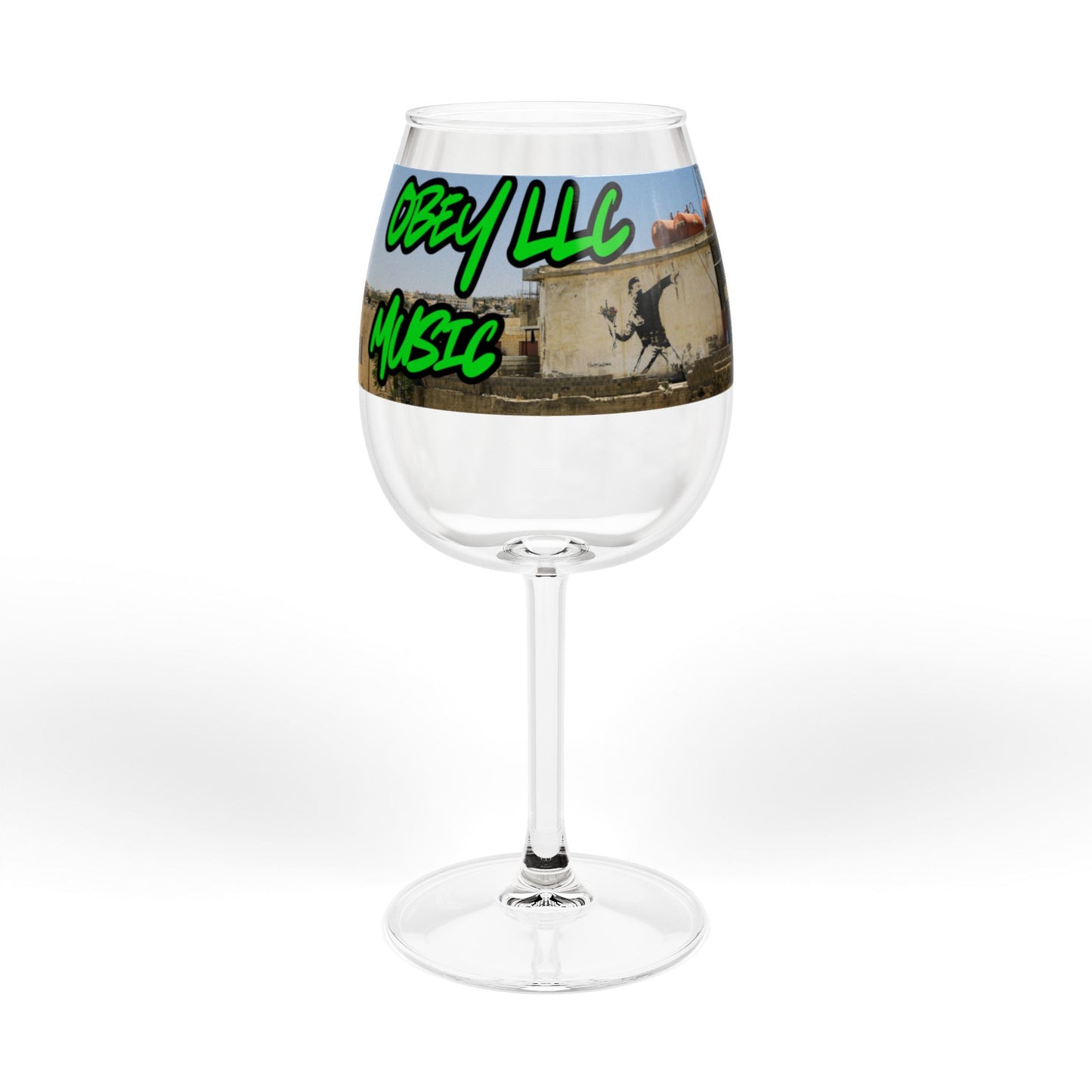 Obey LLC Music Wine Glass, 12oz