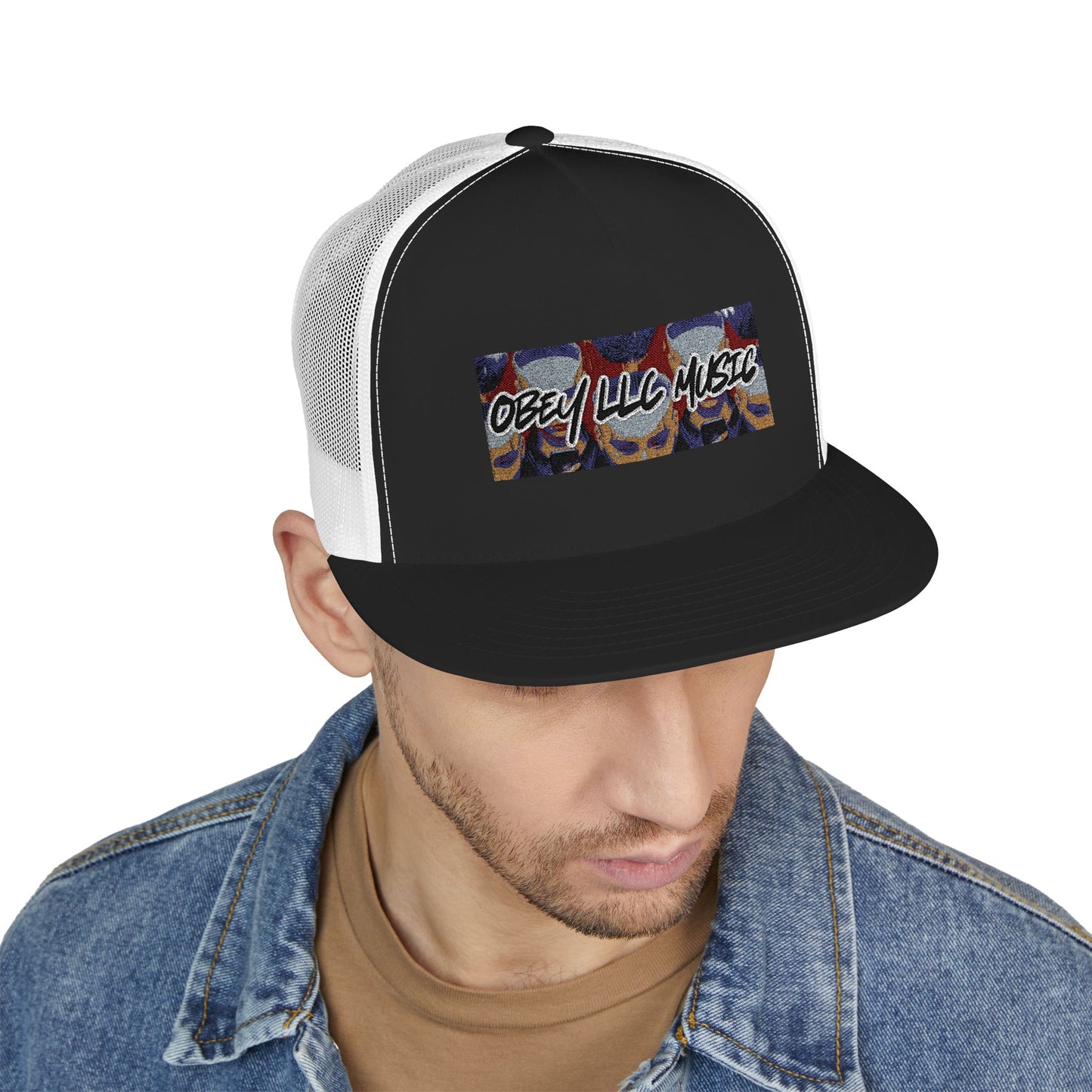 Obey LLC Music 5 Panel Trucker Cap (Embroidery)
