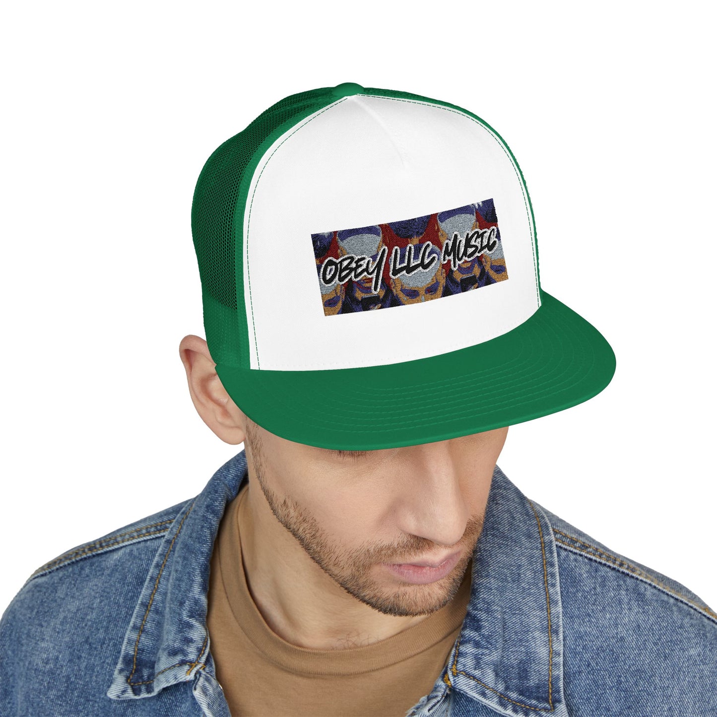 Obey LLC Music 5 Panel Trucker Cap (Embroidery)