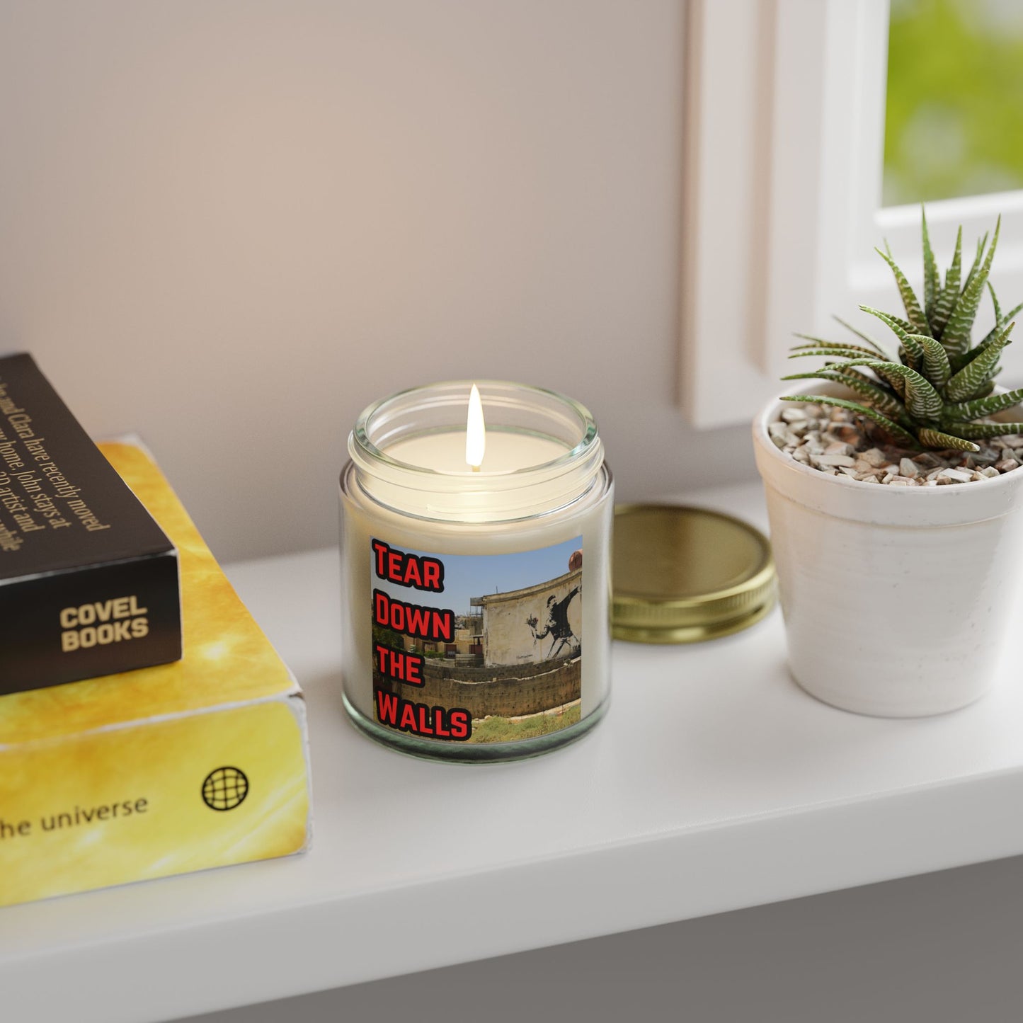 Tear Down the Walls Scented Candles, Coconut Apricot Wax (4oz, 9oz)