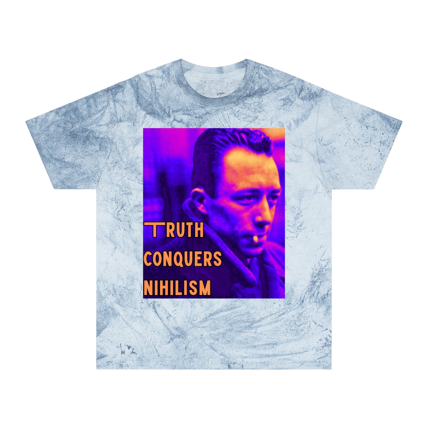Unisex Color Blast T-Shirt - 'Truth Conquers Nihilism', Vintage Graphic Tee, Statement T-Shirt, Unique Gift, Artistic Wear