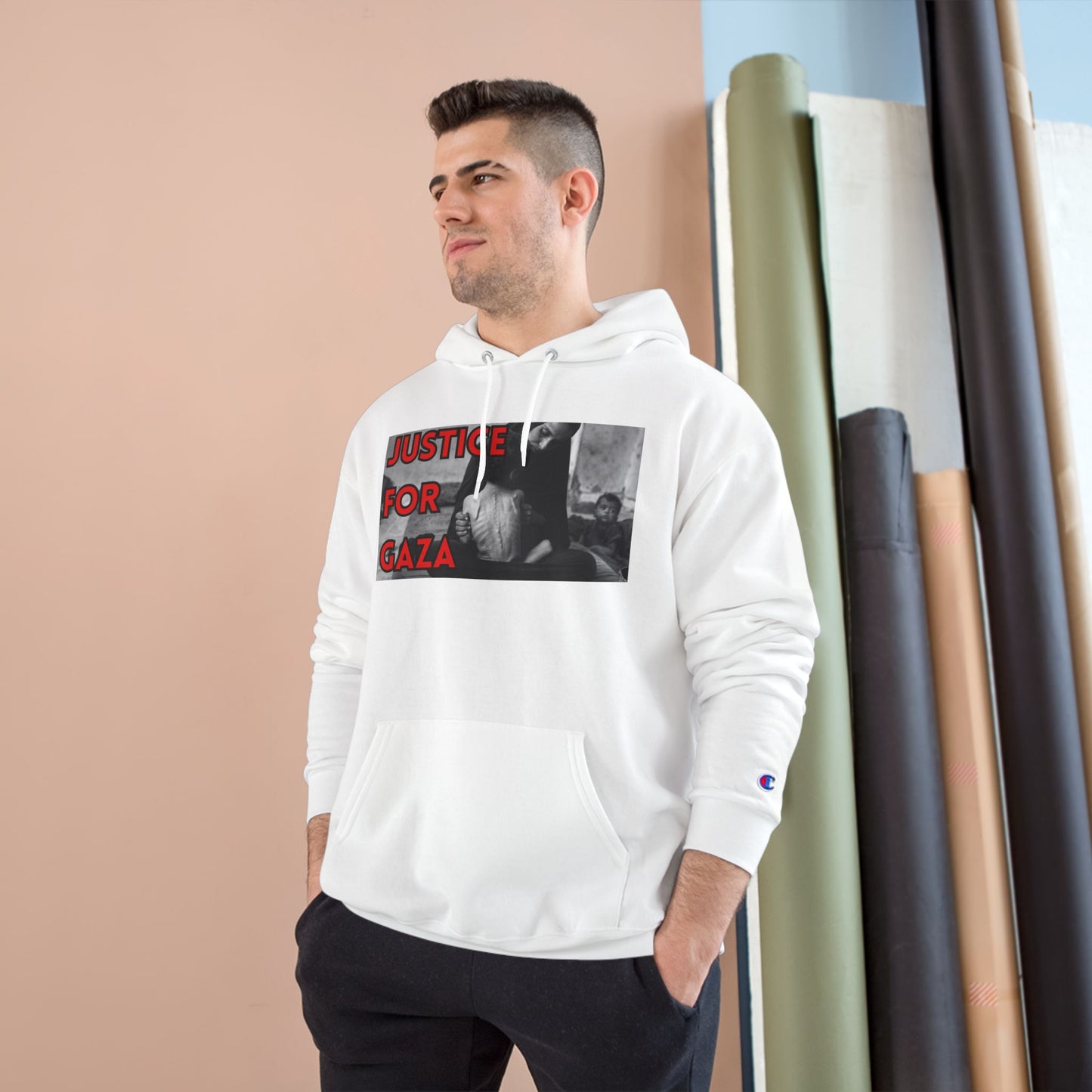 Justice for Gaza Champion Hoodie | Activist Apparel, Social Justice Fashion, Statement Clothing, Thoughtful Gifts, Comfortable Wear