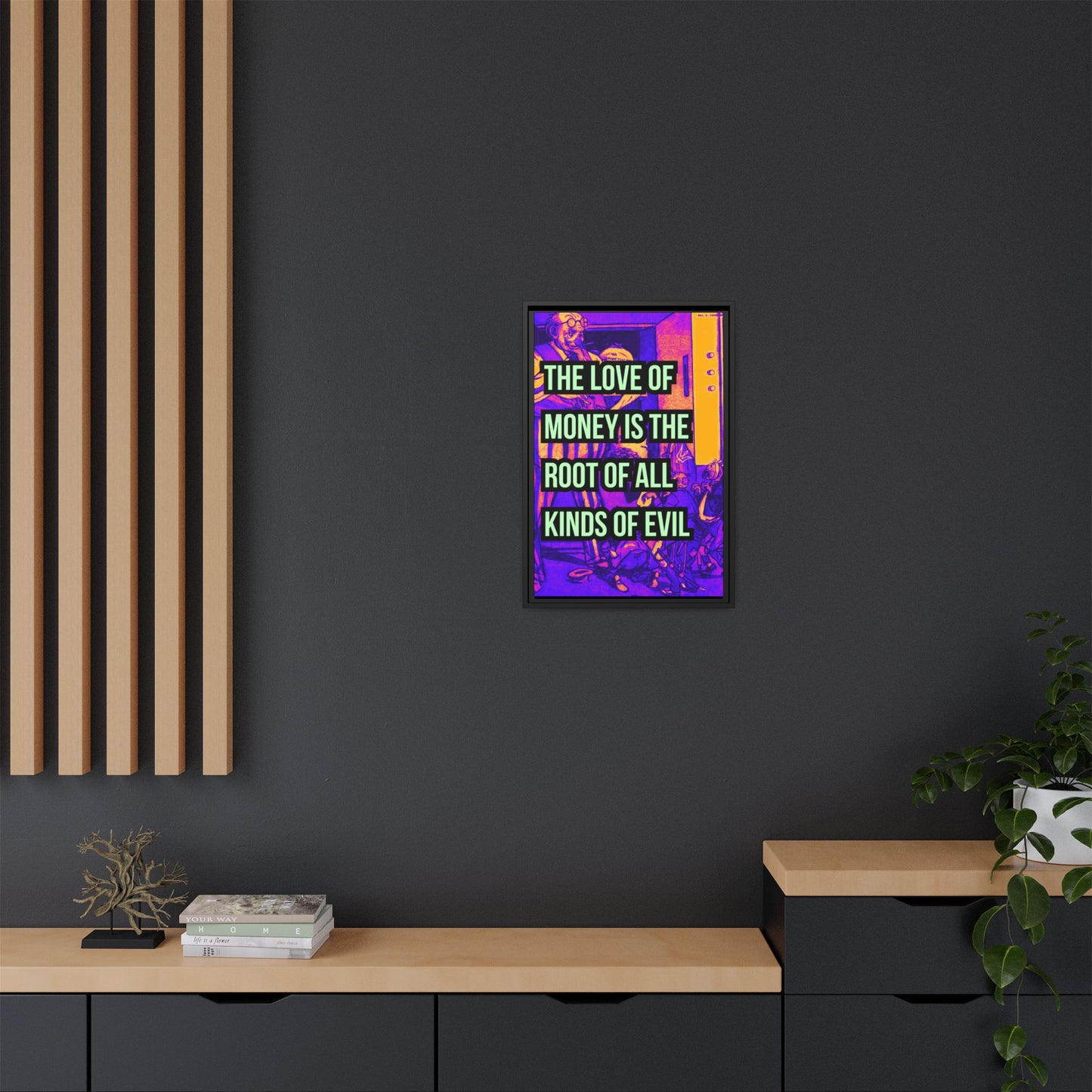 Love of Money Matte Canvas, Framed (Multi-color)