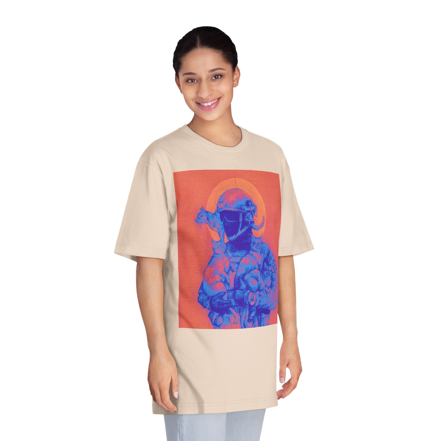 Neon Cat Unisex Classic Crewneck T-Shirt