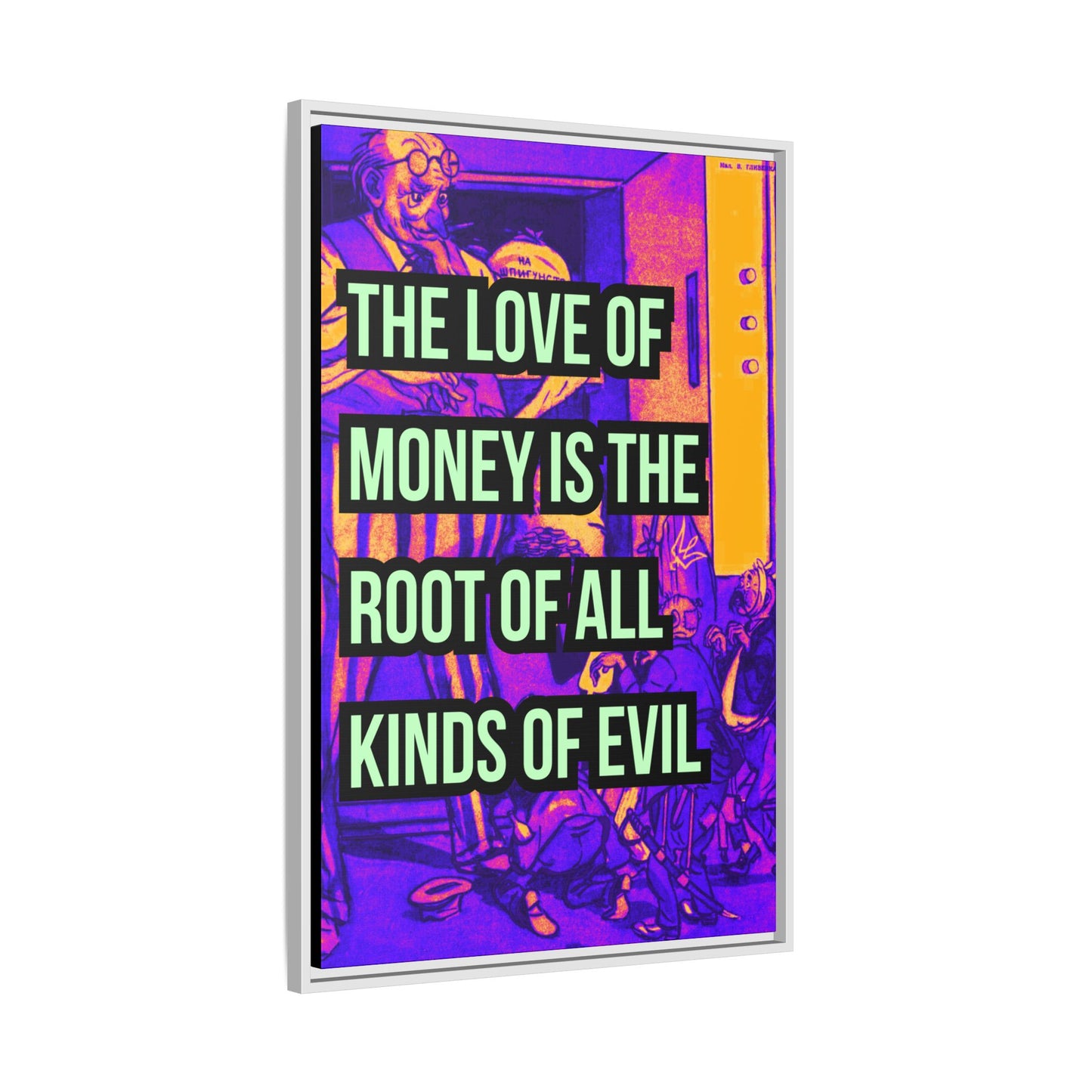 Love of Money Matte Canvas, Framed (Multi-color)