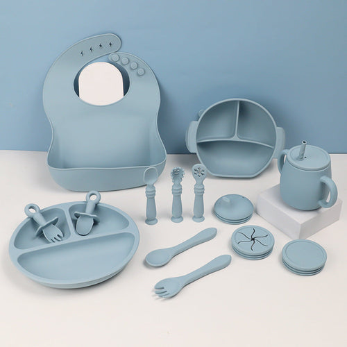 Silicone Children's Tableware Set Baby Feeding Solid Food Tableware