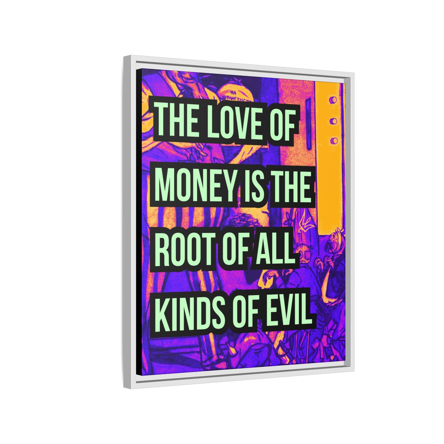 Love of Money Matte Canvas, Framed (Multi-color)