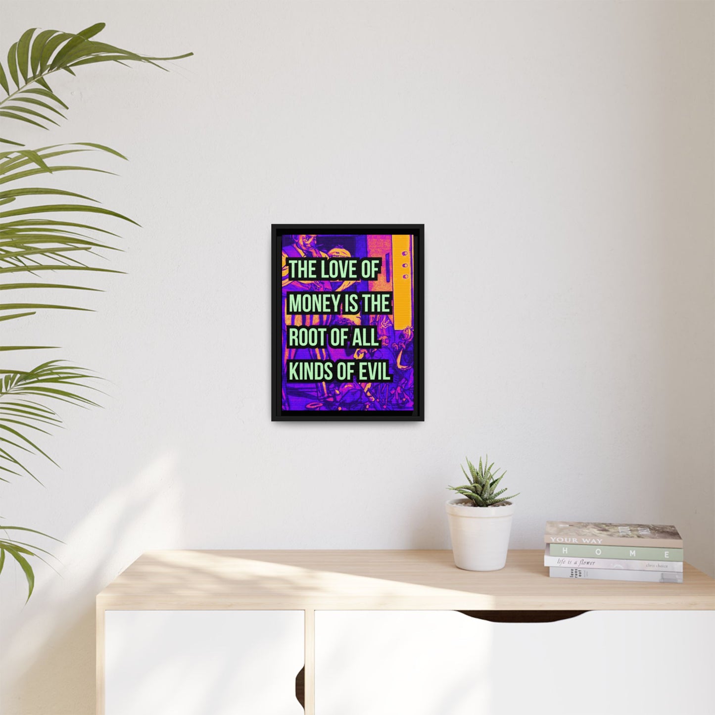 Love of Money Matte Canvas, Framed (Multi-color)