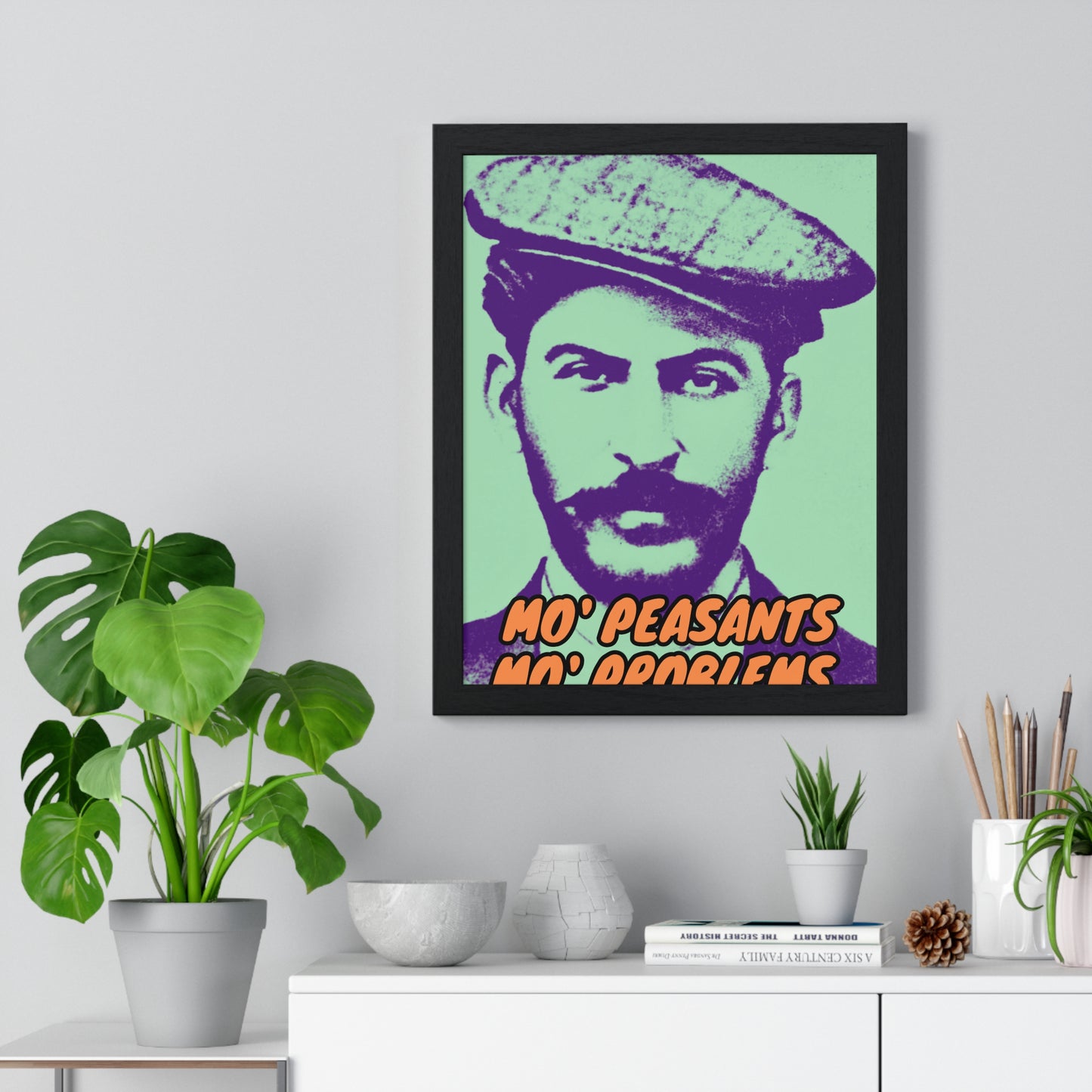Stalin Mo' Peasants, Mo' Problems Vertical Framed Poster