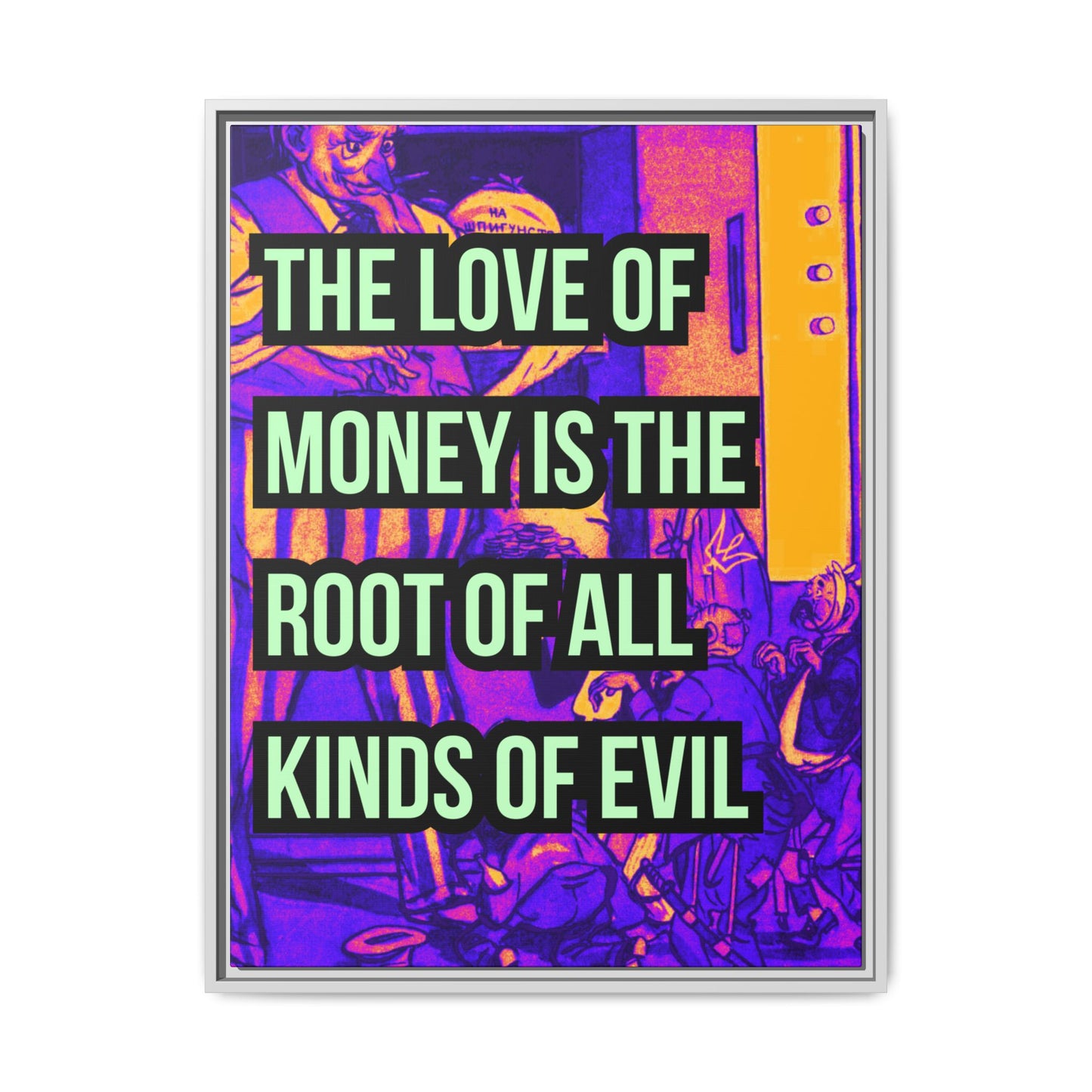 Love of Money Matte Canvas, Framed (Multi-color)
