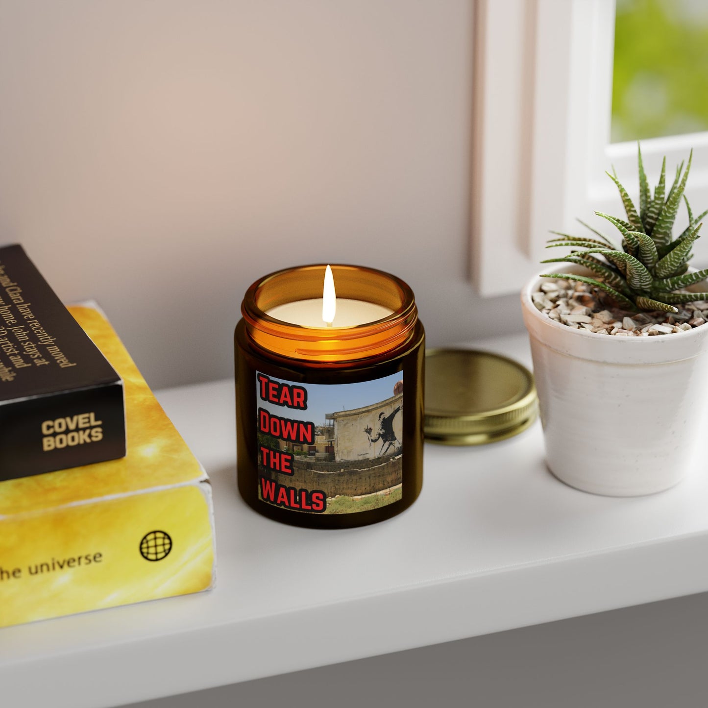 Tear Down the Walls Scented Candles, Coconut Apricot Wax (4oz, 9oz)