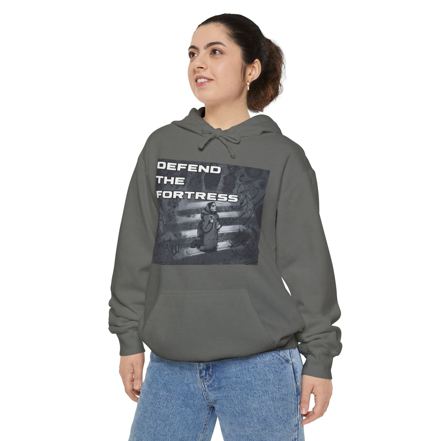 Defend the Fortress Unisex Garment-Dyed Hoodie