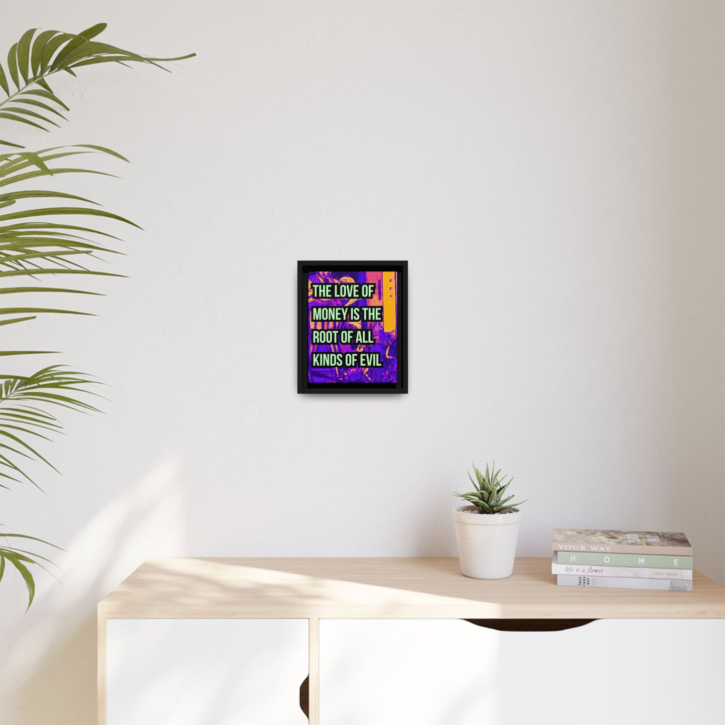 Love of Money Matte Canvas, Framed (Multi-color)