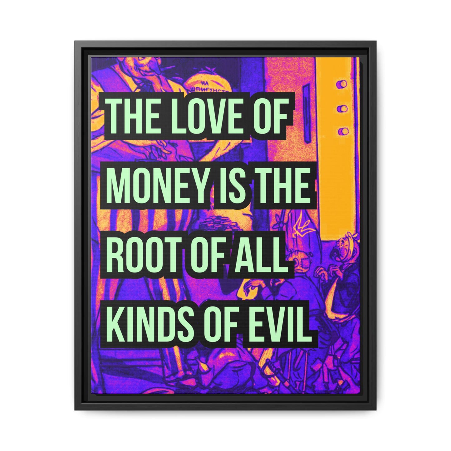Love of Money Matte Canvas, Framed (Multi-color)