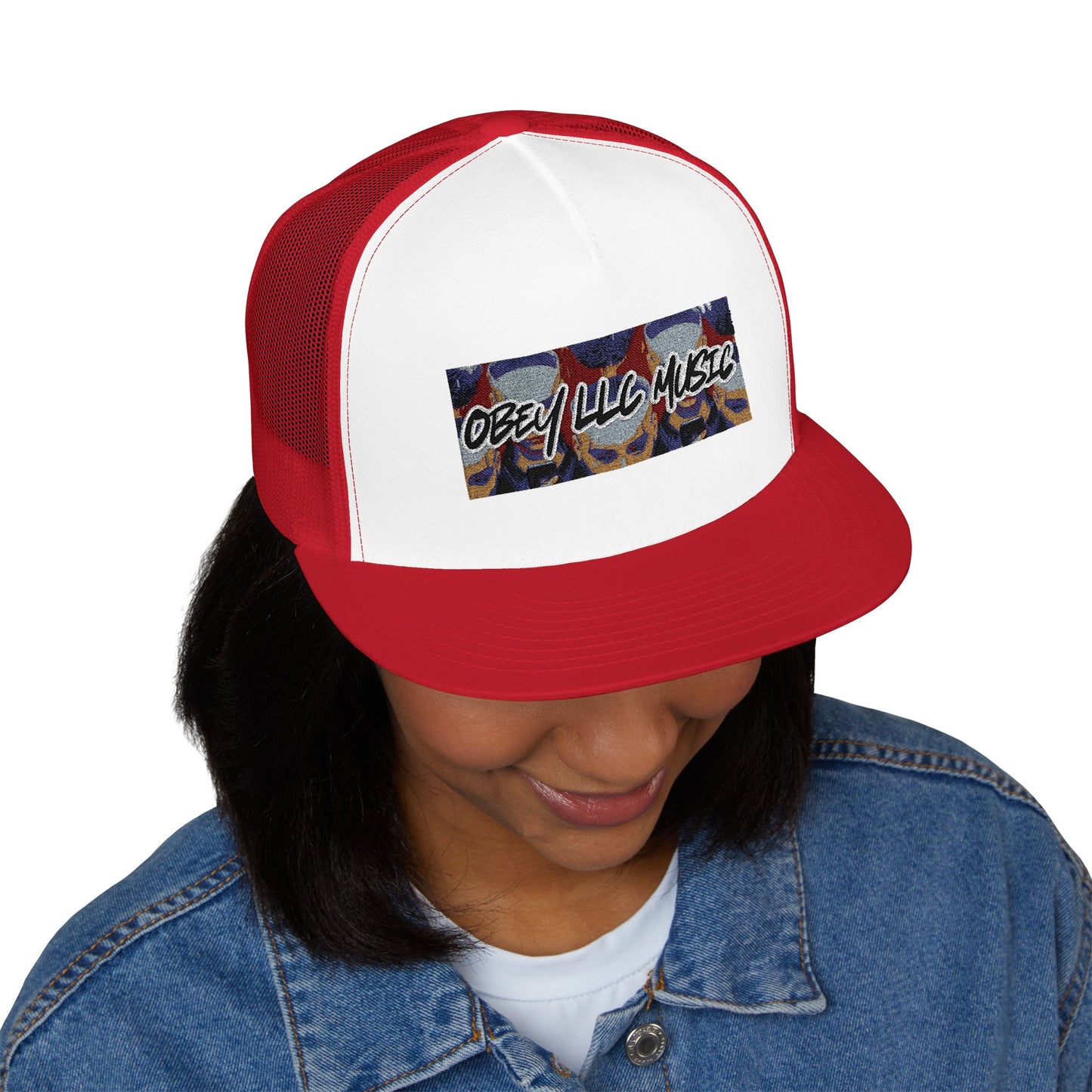 Obey LLC Music 5 Panel Trucker Cap (Embroidery)
