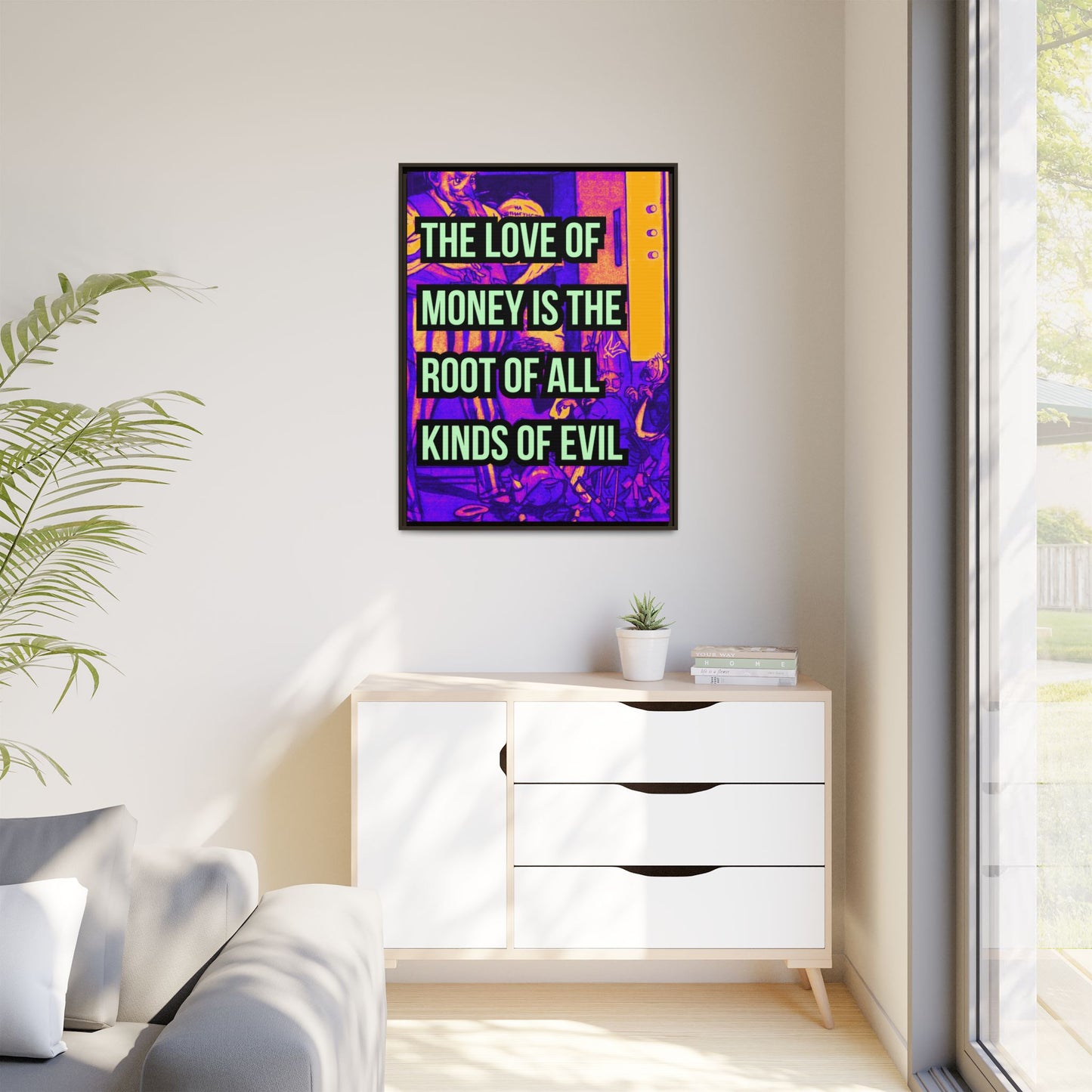 Love of Money Matte Canvas, Framed (Multi-color)