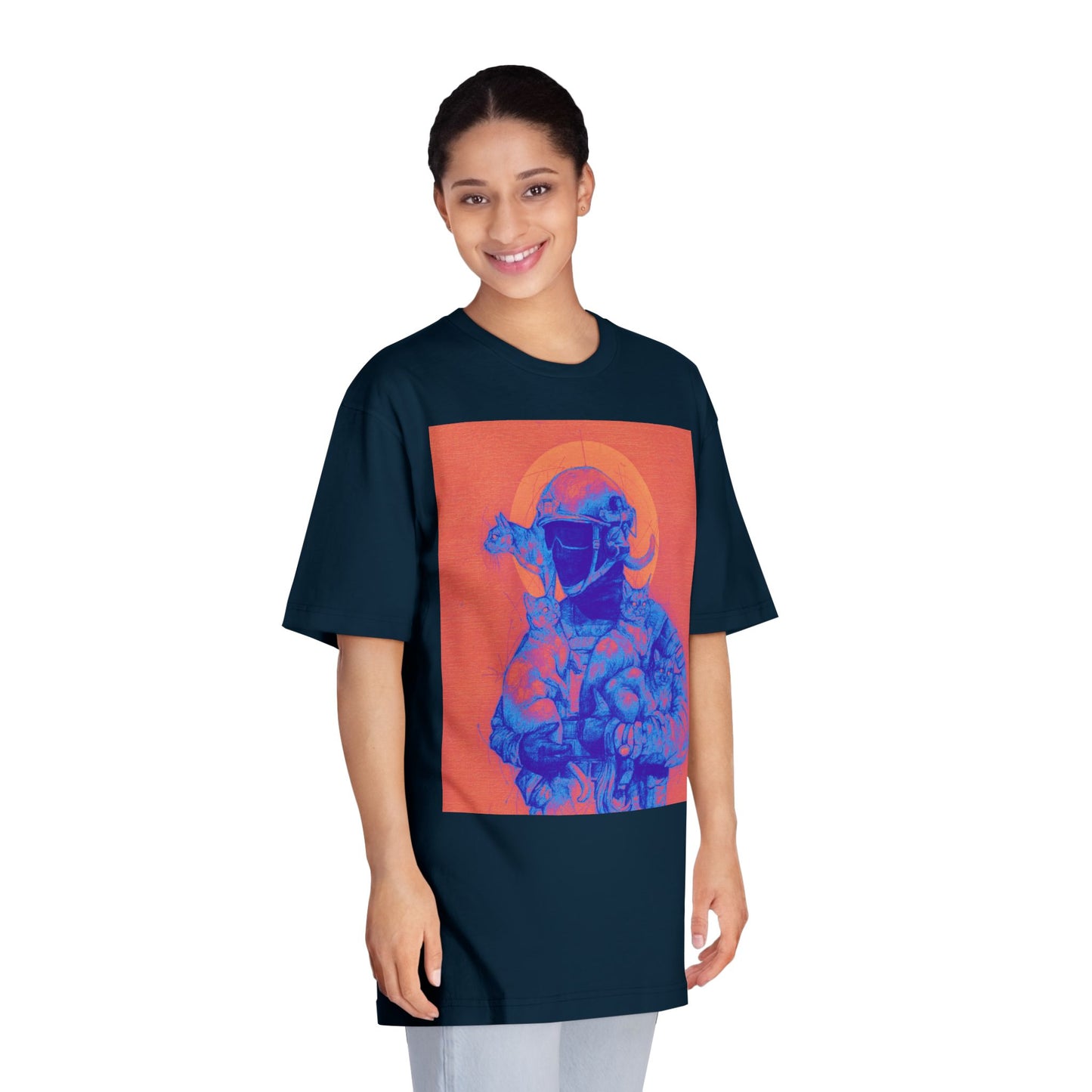 Neon Cat Unisex Classic Crewneck T-Shirt