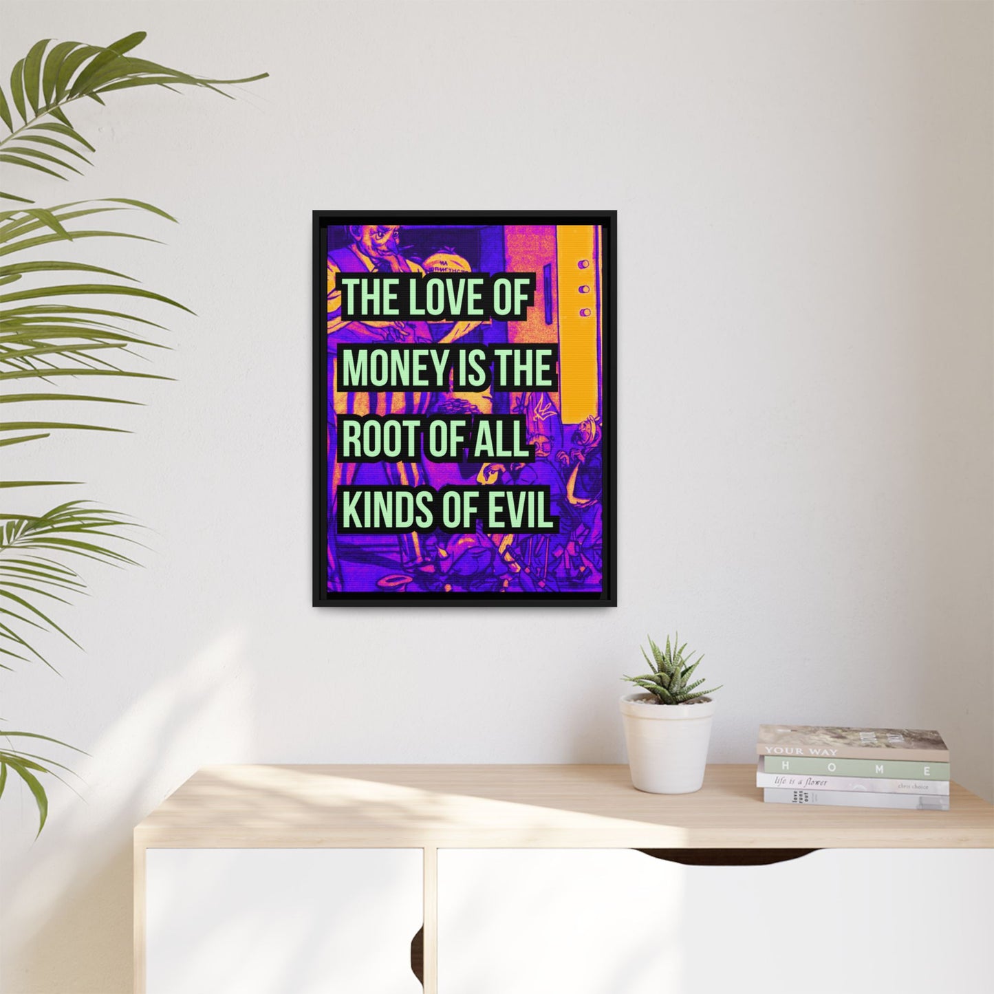 Love of Money Matte Canvas, Framed (Multi-color)