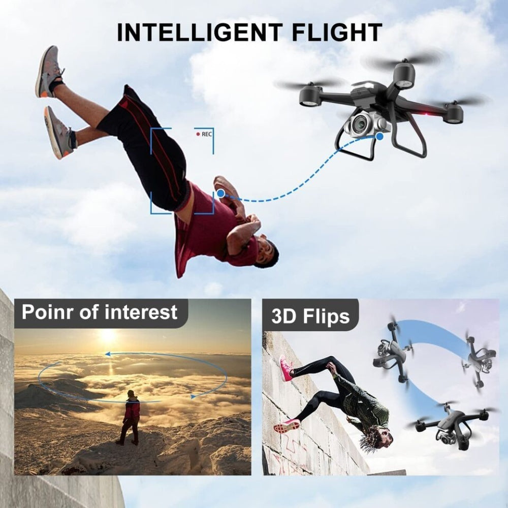 Professional Drone 6K HD Dual Camera Wifi FPV Portable RC Quadcopter 2 BATTERY, Drones Suitable For Adults & Beginners.Logistics