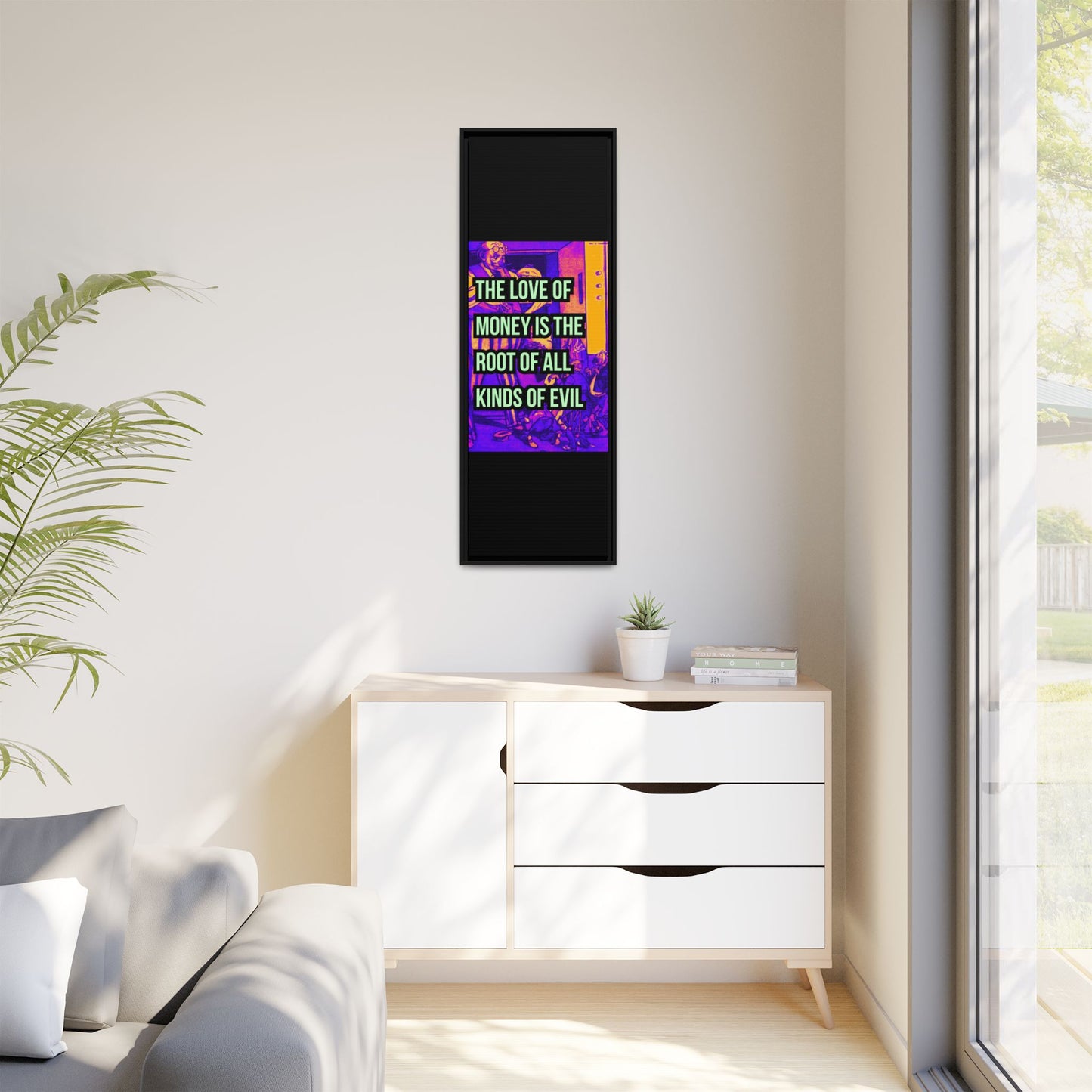 Love of Money Matte Canvas, Framed (Multi-color)