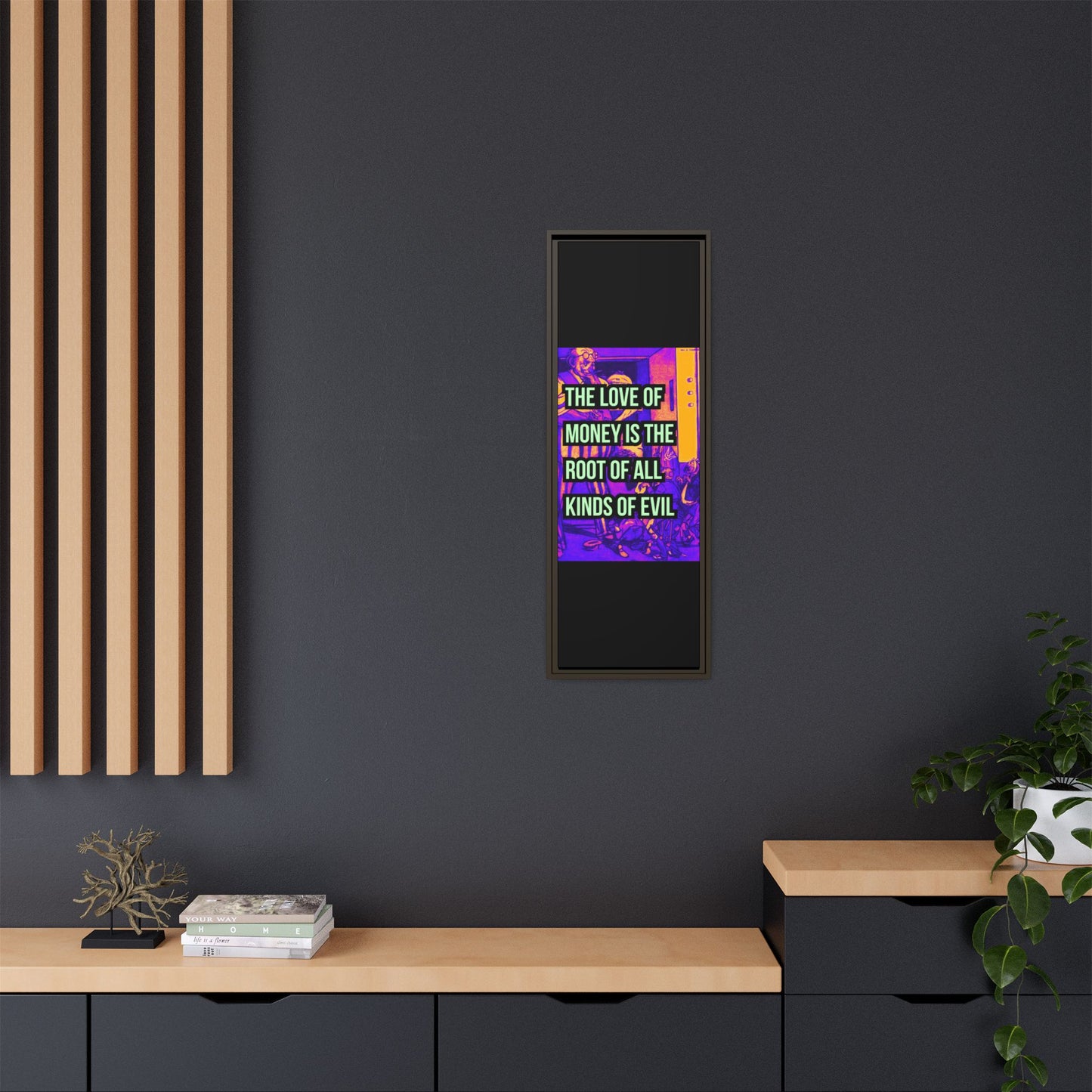 Love of Money Matte Canvas, Framed (Multi-color)