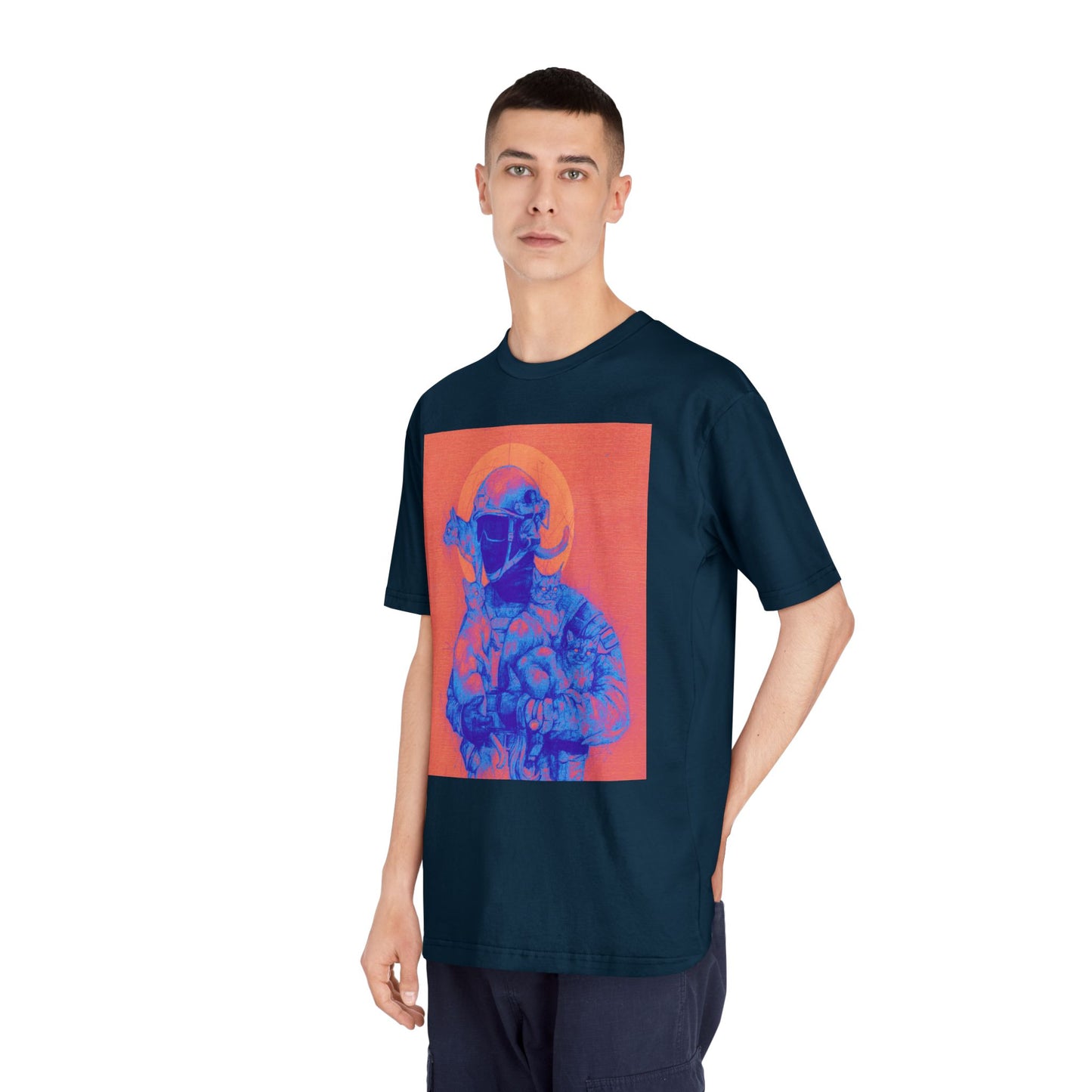 Neon Cat Unisex Classic Crewneck T-Shirt