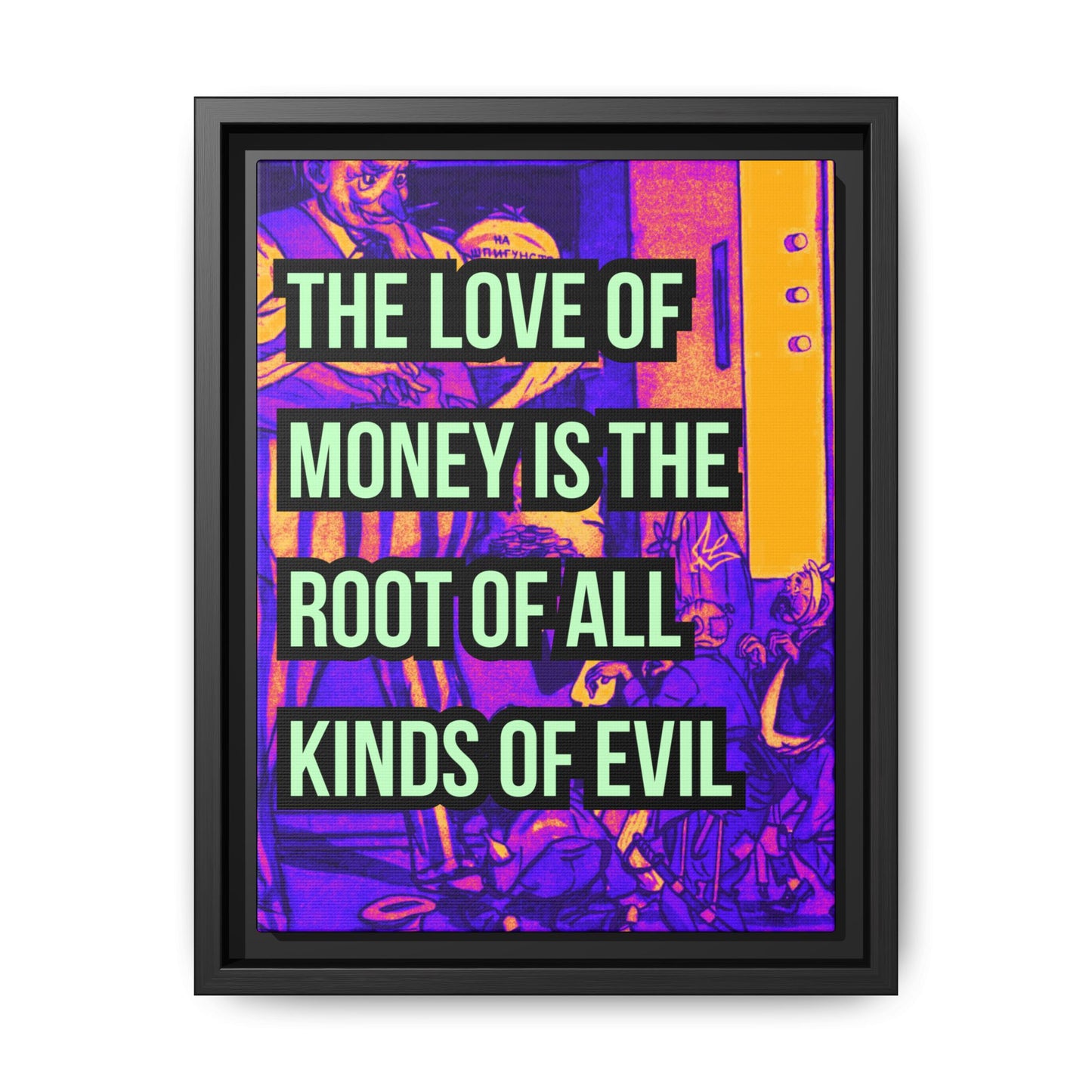 Love of Money Matte Canvas, Framed (Multi-color)