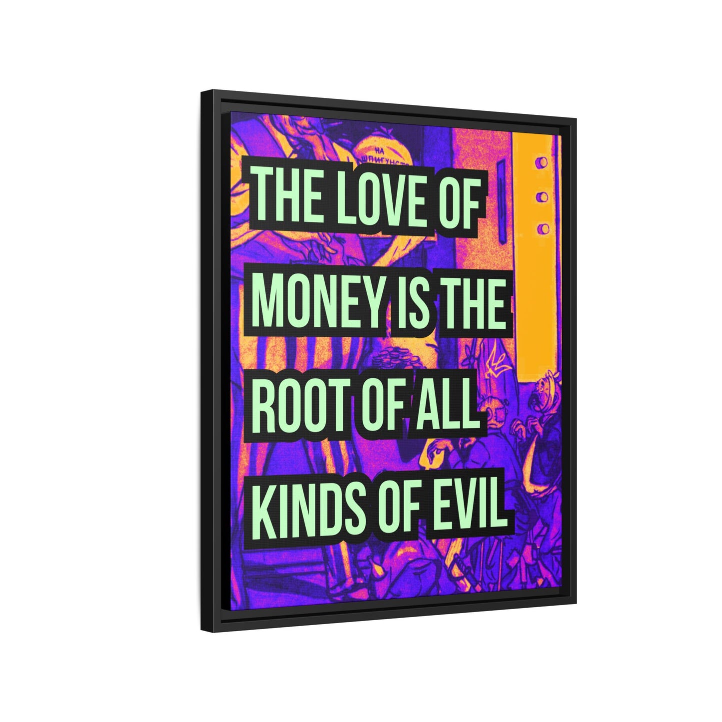 Love of Money Matte Canvas, Framed (Multi-color)