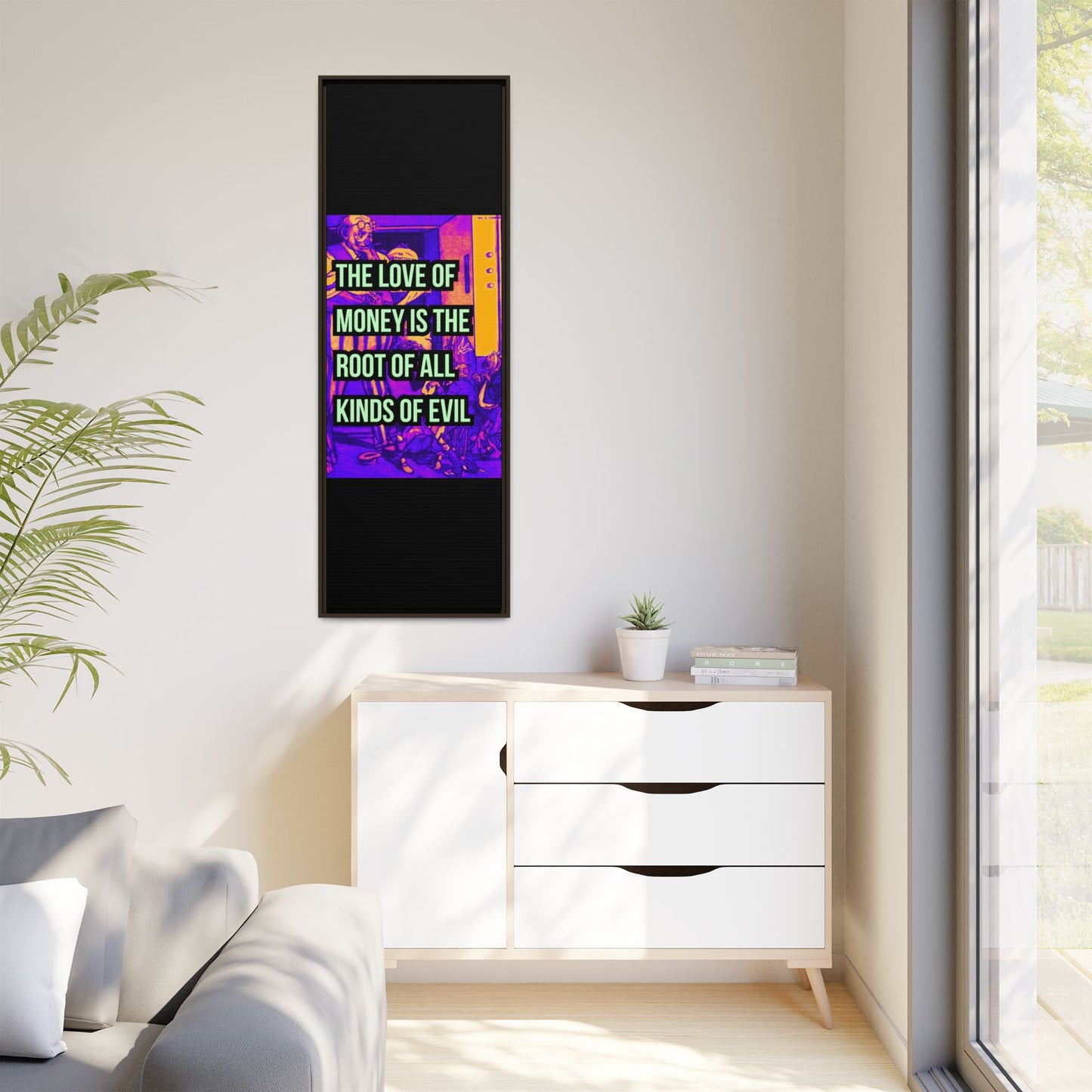 Love of Money Matte Canvas, Framed (Multi-color)