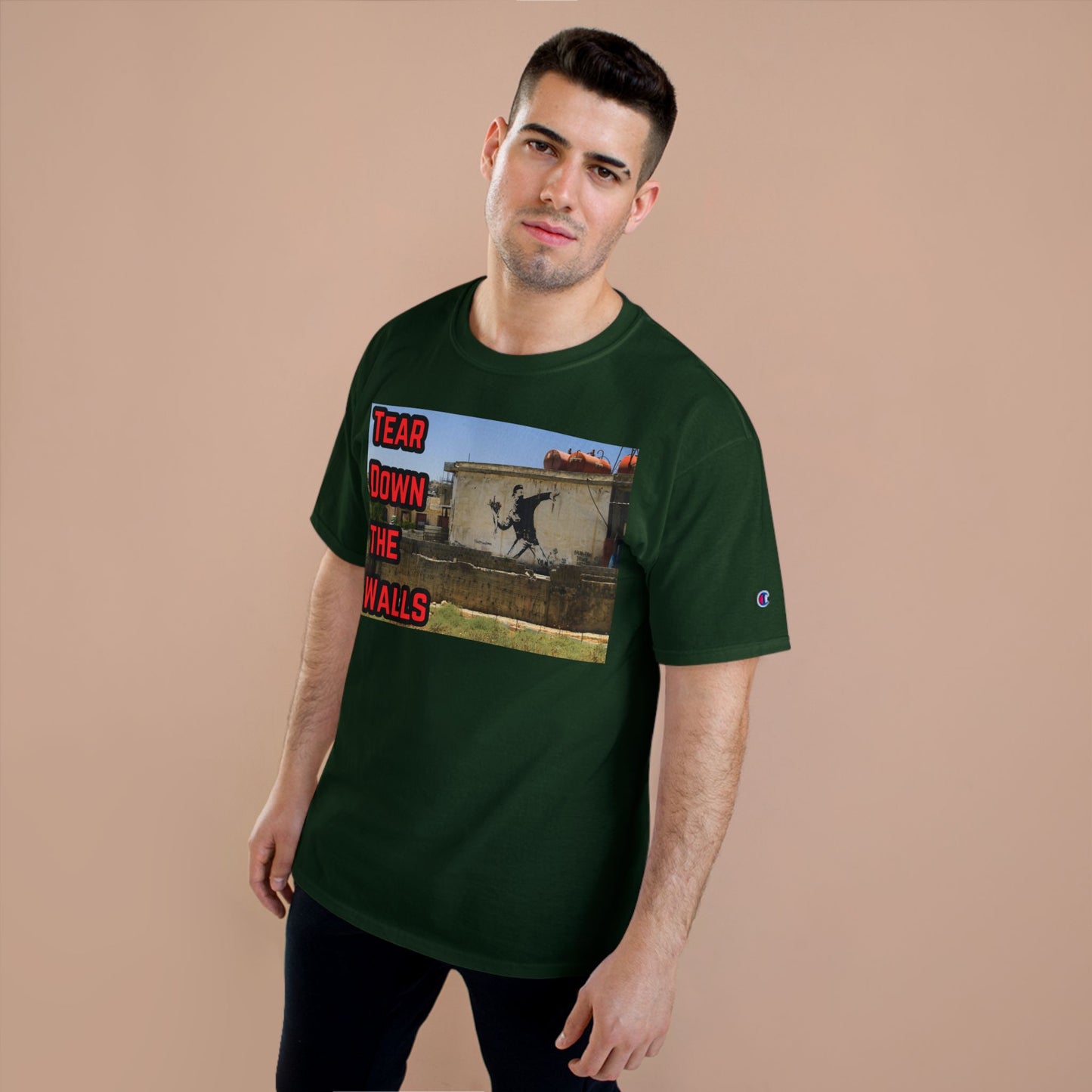 Champion T-Shirt - Tear Down the Walls Graphic Tee, Casual Wear, Street Style, Gift for Activists, Summer Fashion
