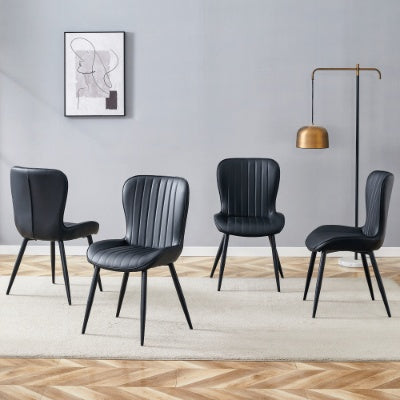 The Black Minimalist Ergonomic Dining Chair Comes In A Pack Of 4