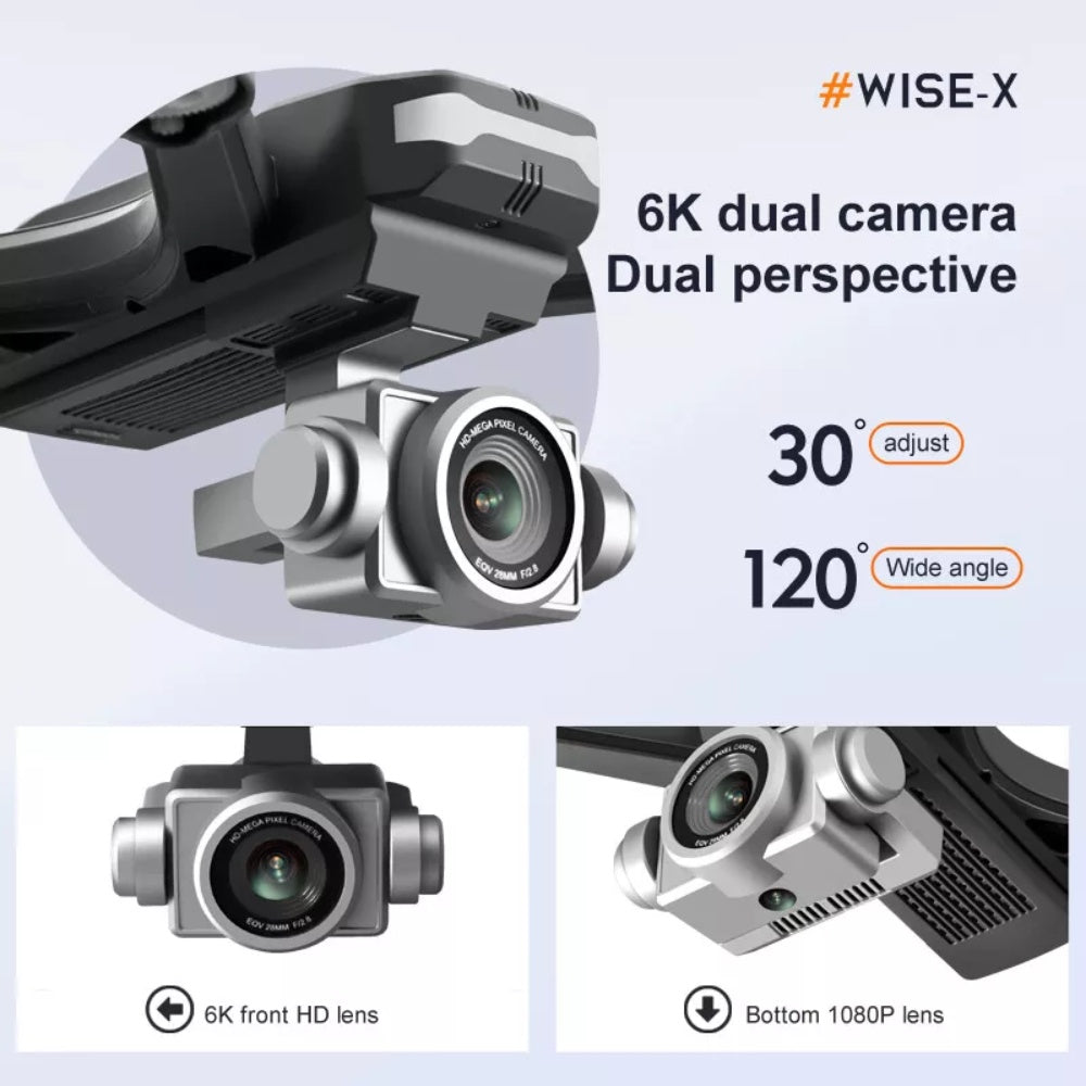 Professional Drone 6K HD Dual Camera Wifi FPV Portable RC Quadcopter 2 BATTERY, Drones Suitable For Adults & Beginners.Logistics