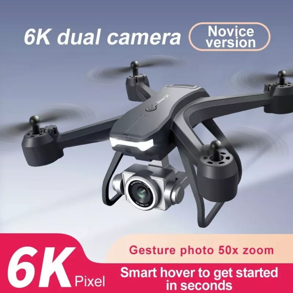 Professional Drone 6K HD Dual Camera Wifi FPV Portable RC Quadcopter 2 BATTERY, Drones Suitable For Adults & Beginners.Logistics