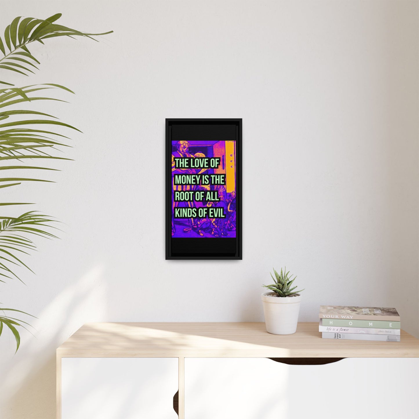 Love of Money Matte Canvas, Framed (Multi-color)