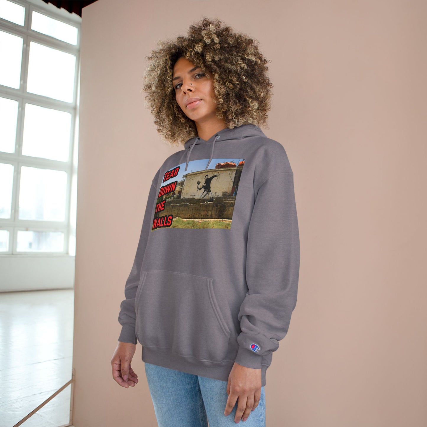 Obey LLC Hoodie - Tear Down the Walls, Streetwear Style, Casual Wear, Gift for Artists, Unique Graphic Sweatshirt