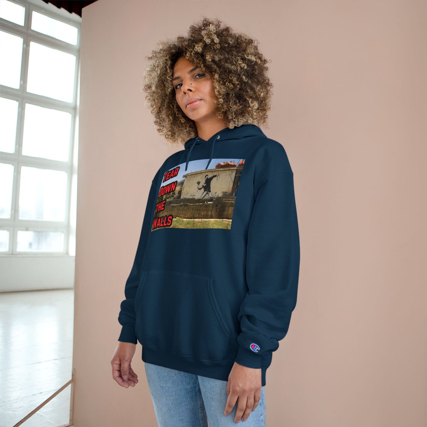 Obey LLC Hoodie - Tear Down the Walls, Streetwear Style, Casual Wear, Gift for Artists, Unique Graphic Sweatshirt