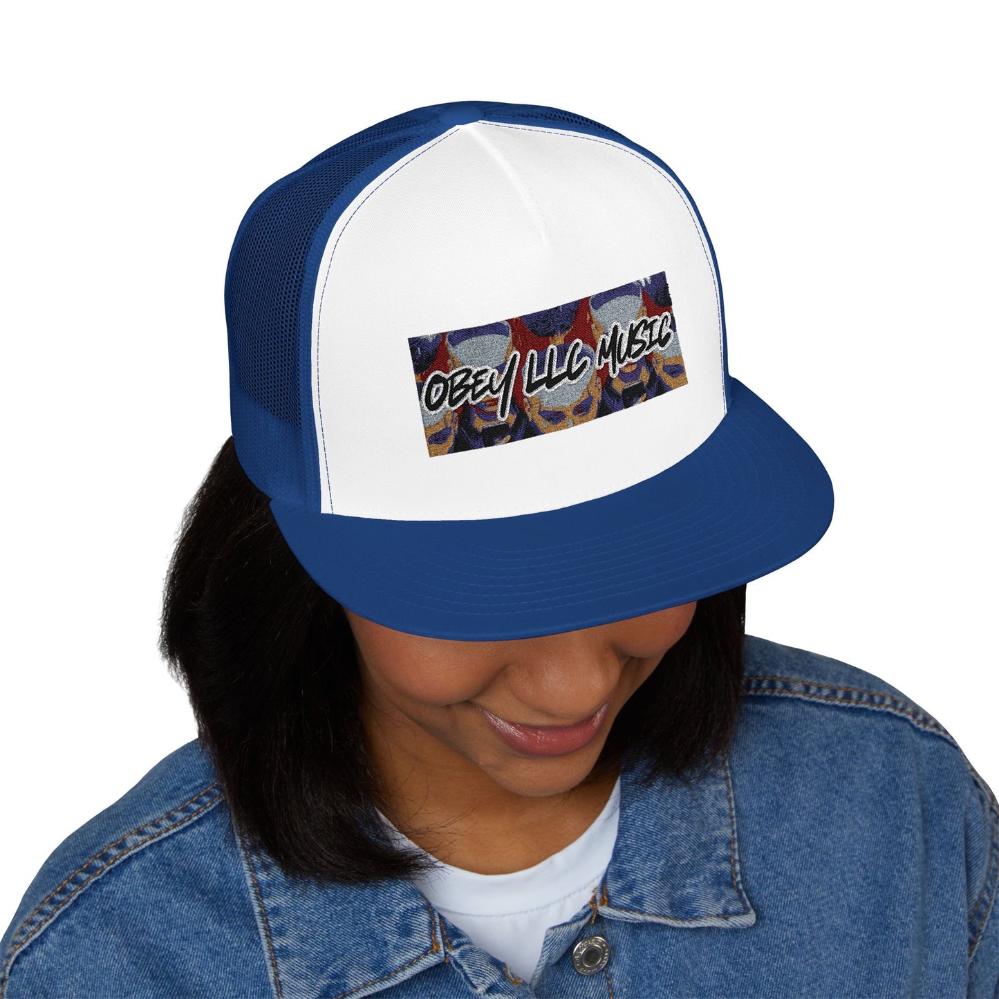 Obey LLC Music 5 Panel Trucker Cap (Embroidery)