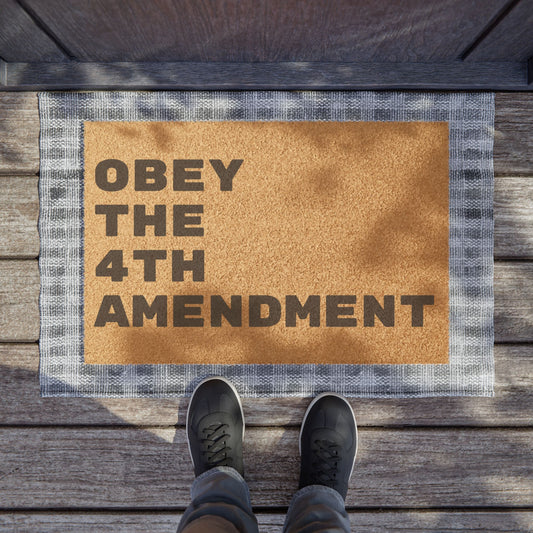 Doormat with 4th Amendment Quote, Funny Welcome Mat, Unique Entrance Decor, Constitutional Humor Gift, Home Security Mat