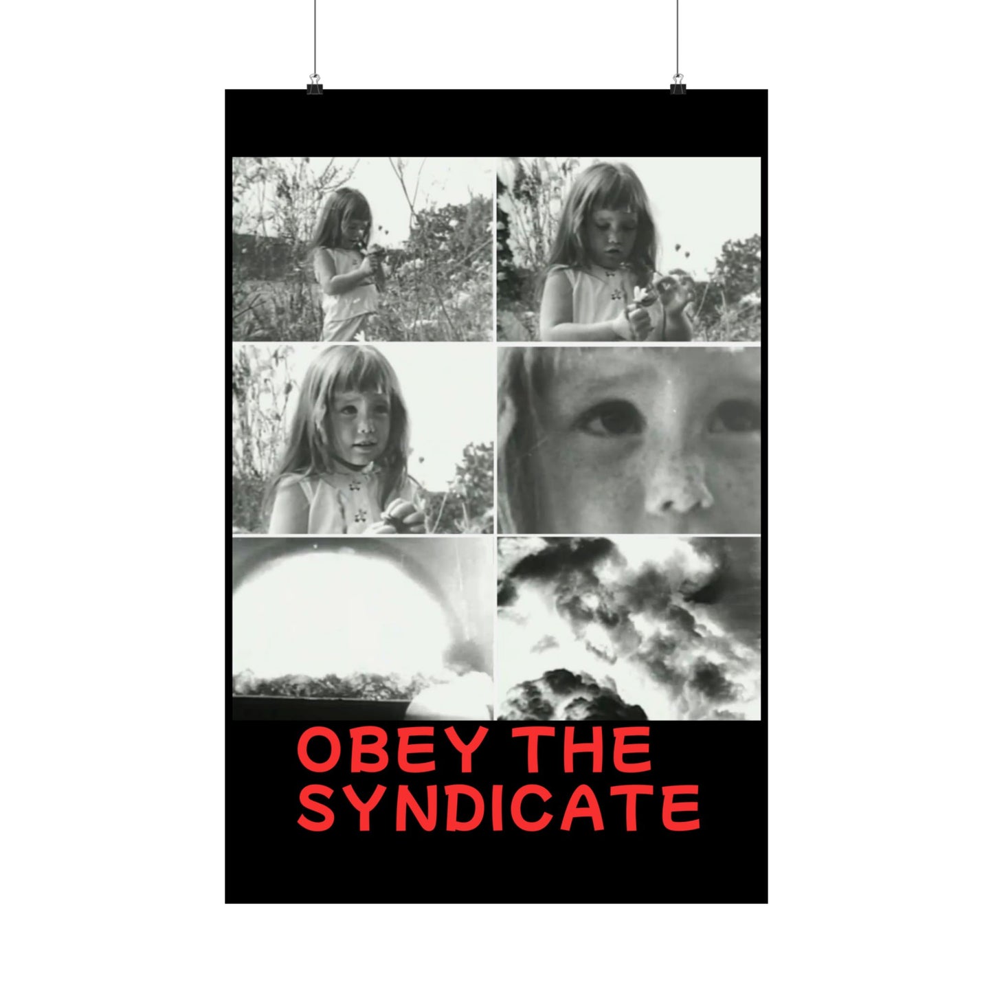 Obey the Syndicate Wall Art, Vintage Black and White Poster (Retro Photography Print, Alternative Art Piece)