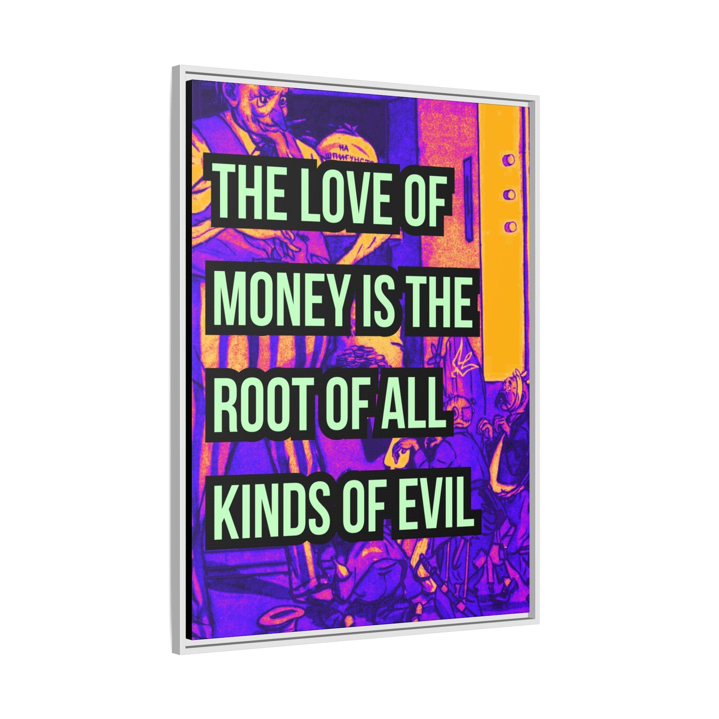 Love of Money Matte Canvas, Framed (Multi-color)