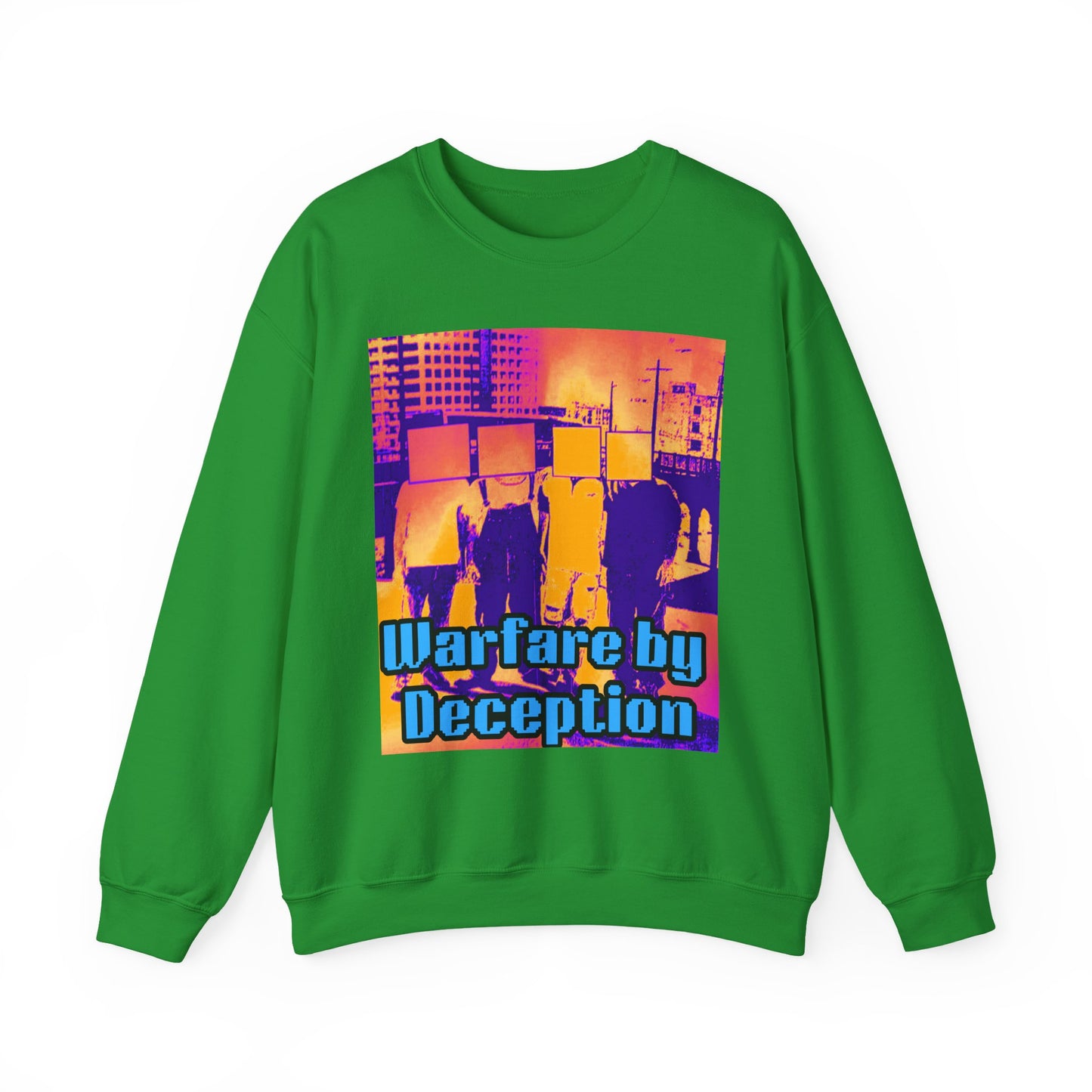 'Warfare by Deception Cozy Crewneck, Unisex Casual Wear, Streetwear, Gift for Artists, Layering