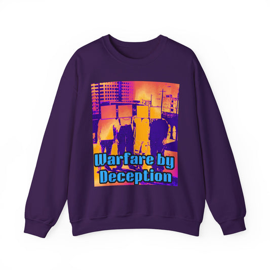 'Warfare by Deception Cozy Crewneck, Unisex Casual Wear, Streetwear, Gift for Artists, Layering