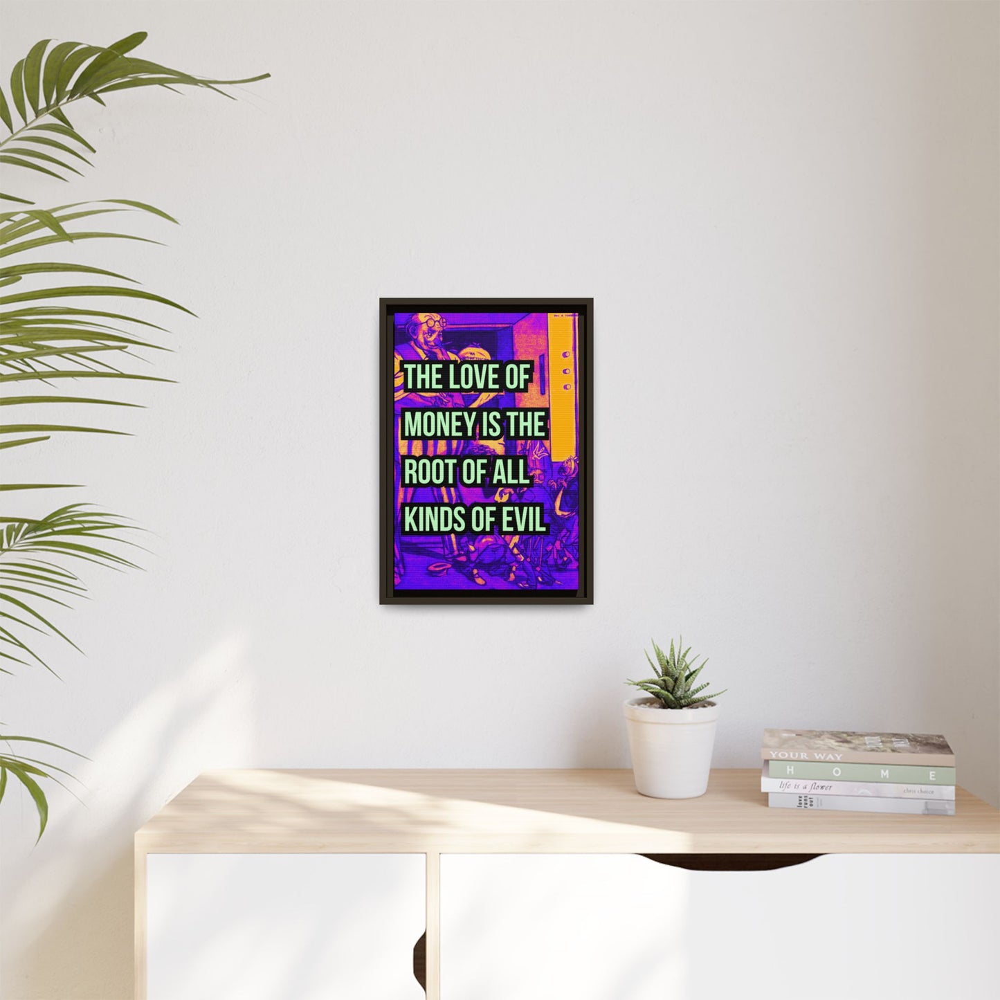 Love of Money Matte Canvas, Framed (Multi-color)